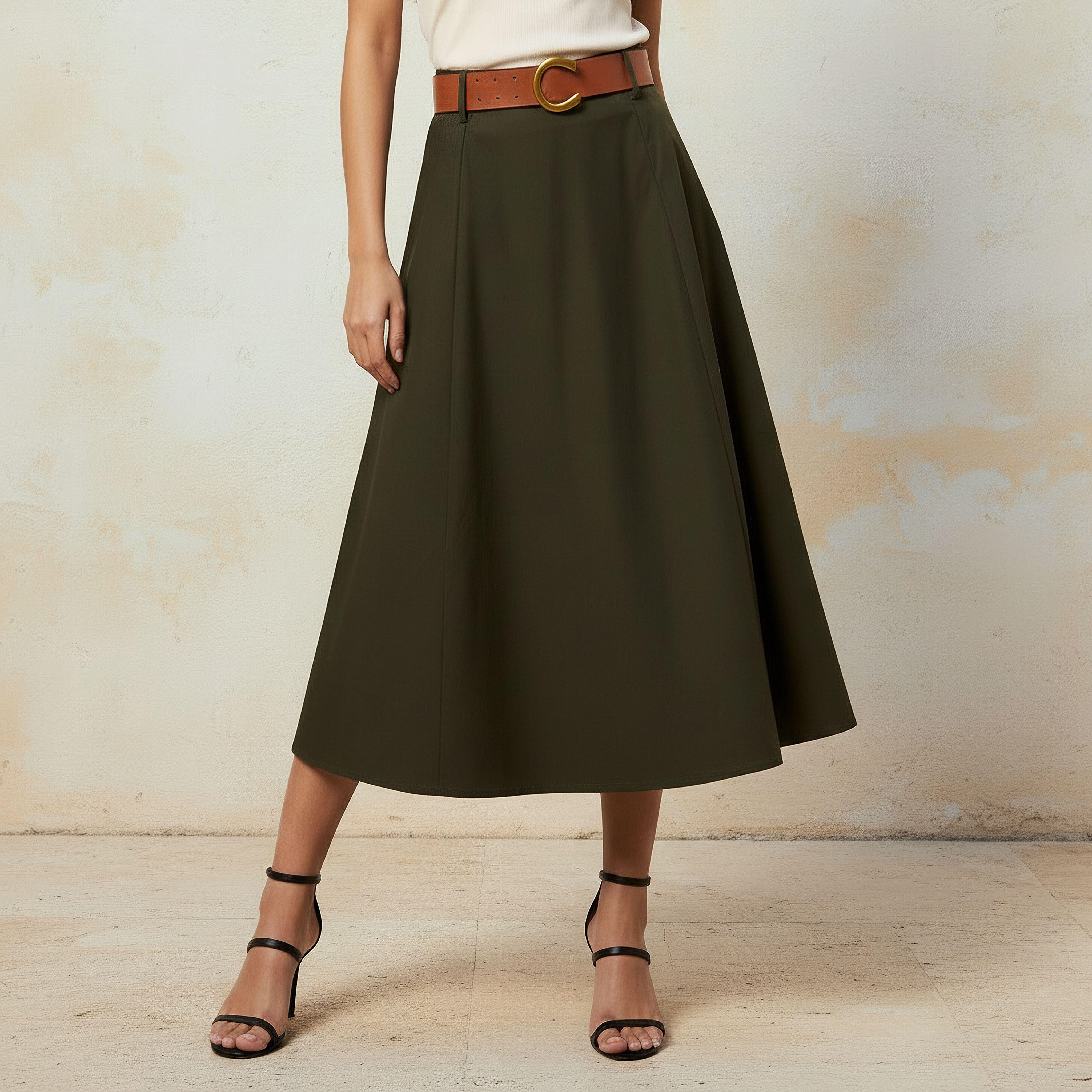 Midi Cotton A-line Skirt-women-clothing-bottoms-skirts-image-1