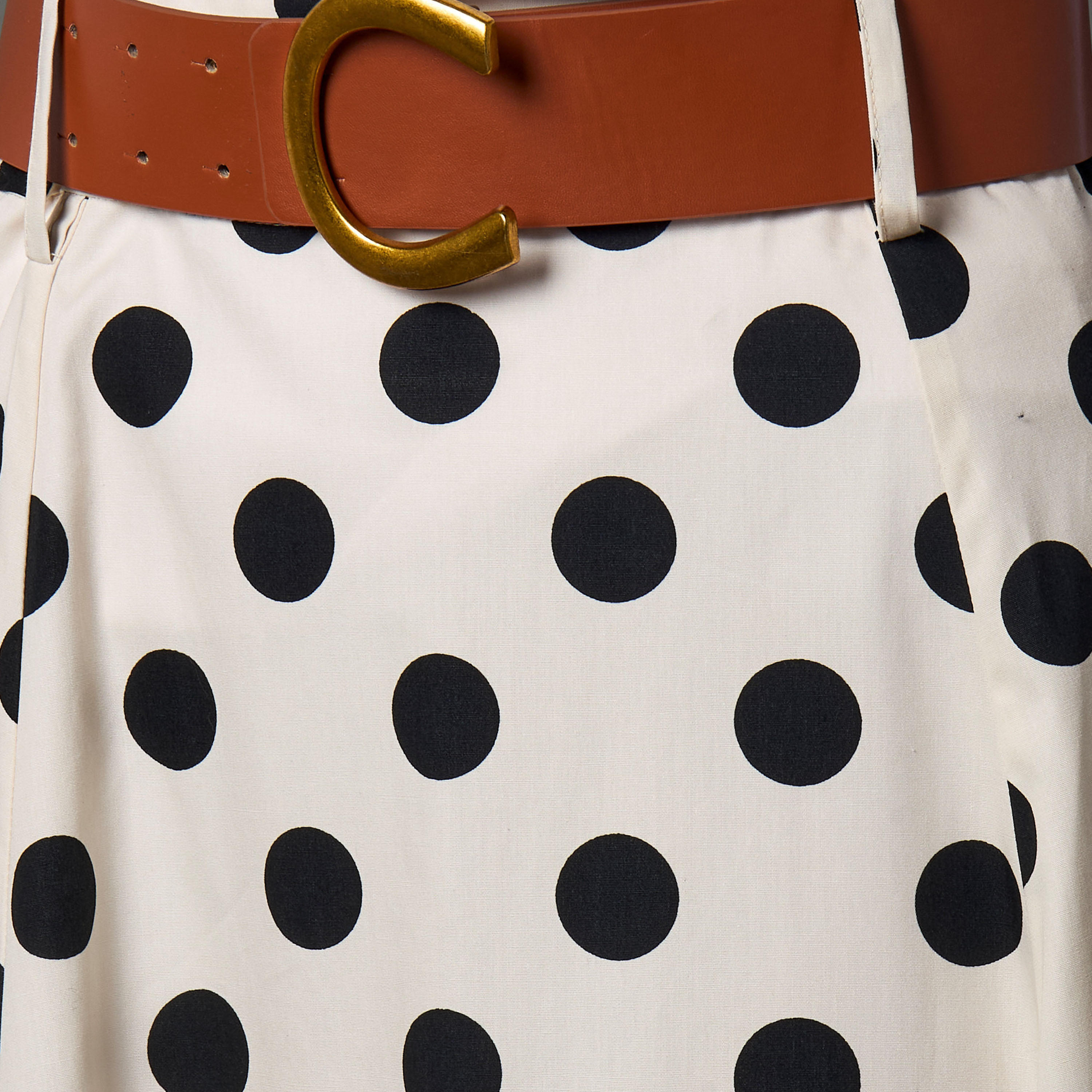 Midi Cotton A-line Skirt with Polka Dot Print-women-clothing-bottoms-skirts-image-2