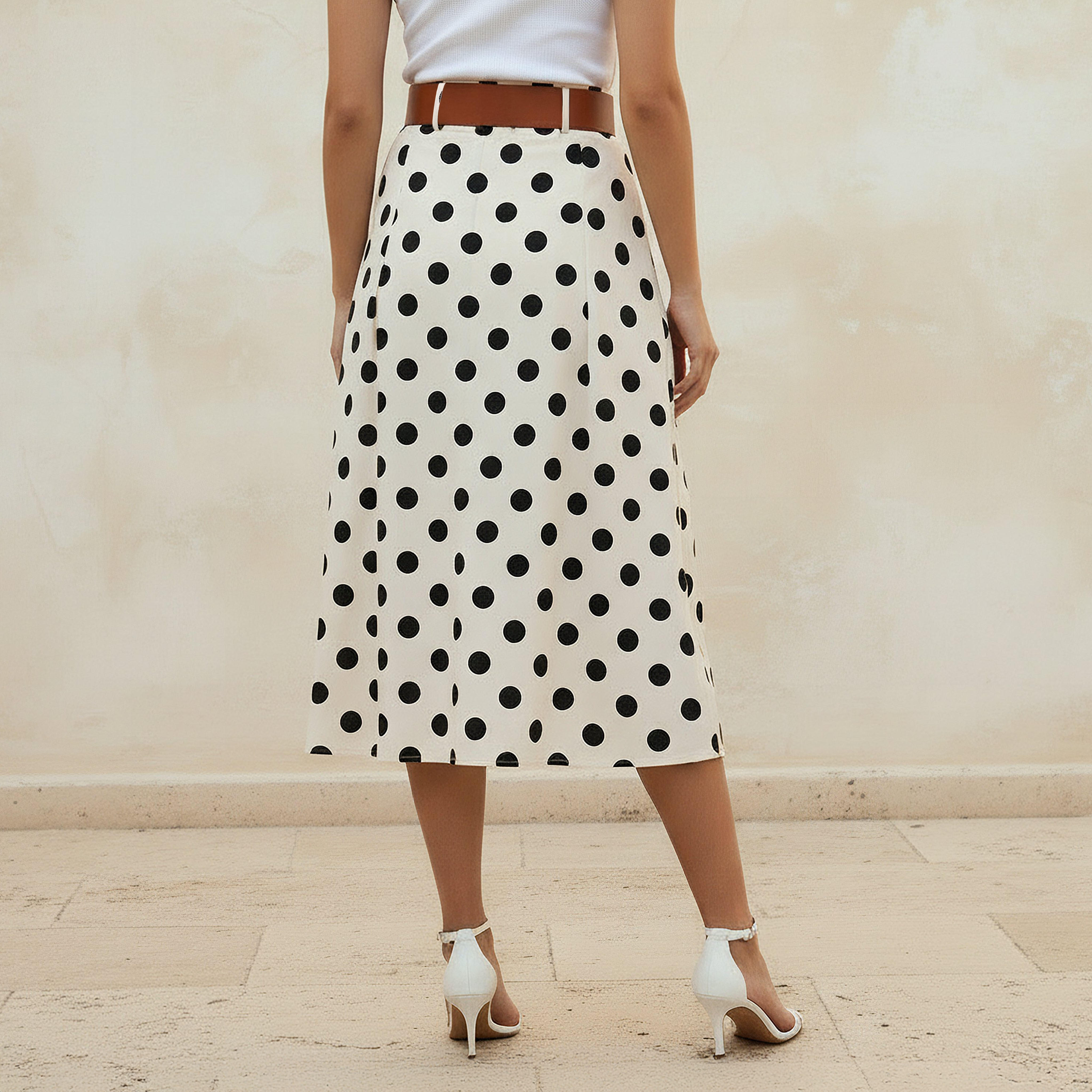 Midi Cotton A-line Skirt with Polka Dot Print-women-clothing-bottoms-skirts-image-4