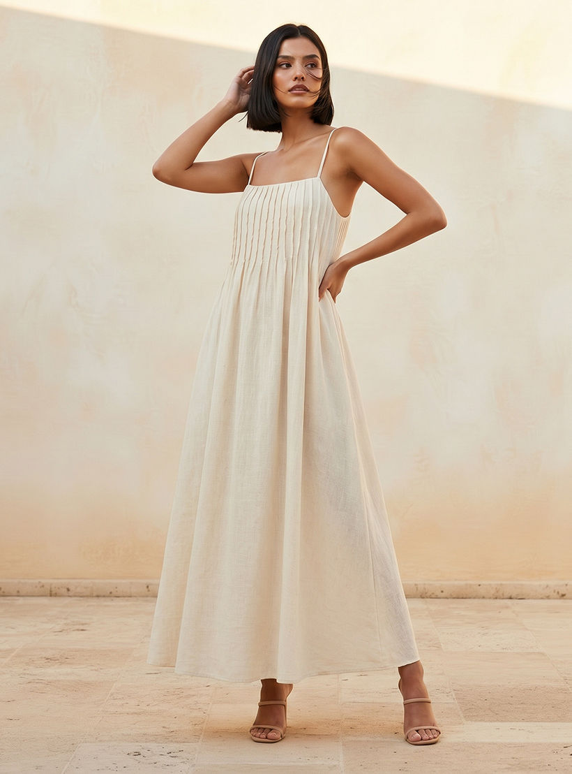 A-line Maxi Dress with Spaghetti Straps-women-clothing-dresses-image-1