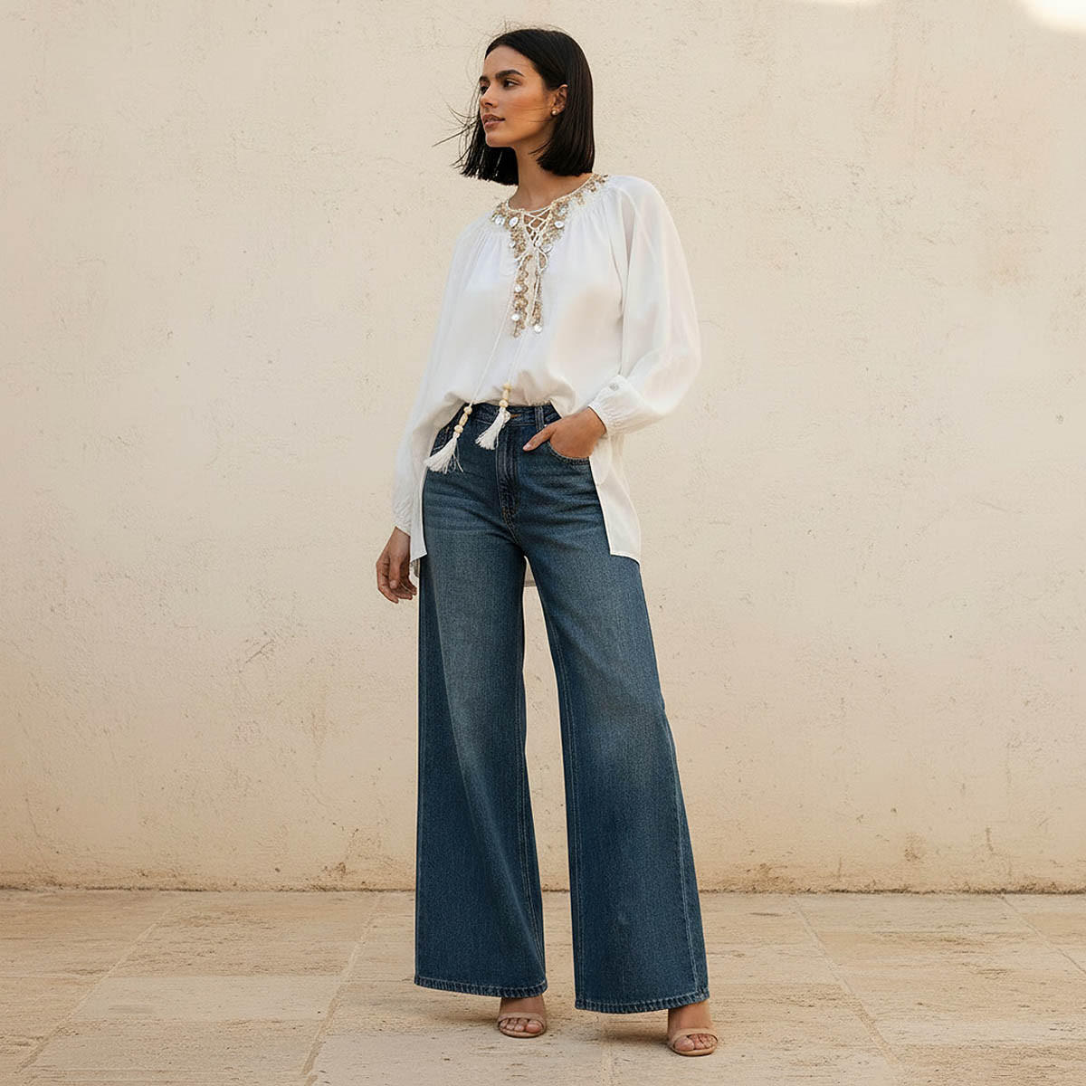 بلوزة فيسكوز مزيّنة بقصّة مريحة-women-clothing-shirtsandblouses-blouses-image-3