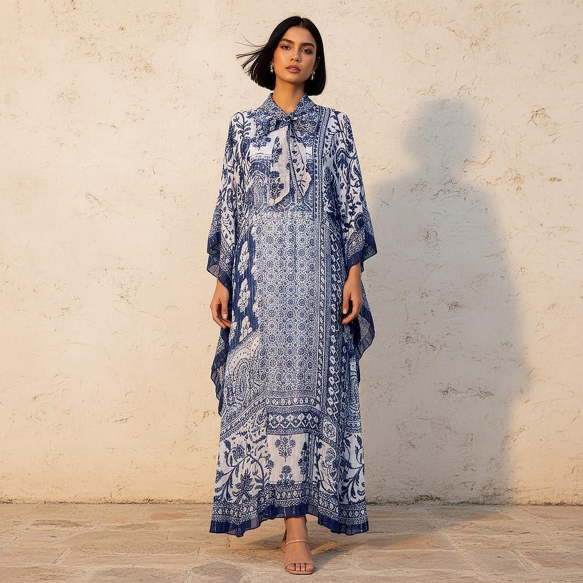 Kaftan Maxi Dress with Printed Design-women-clothing-dresses-image-1