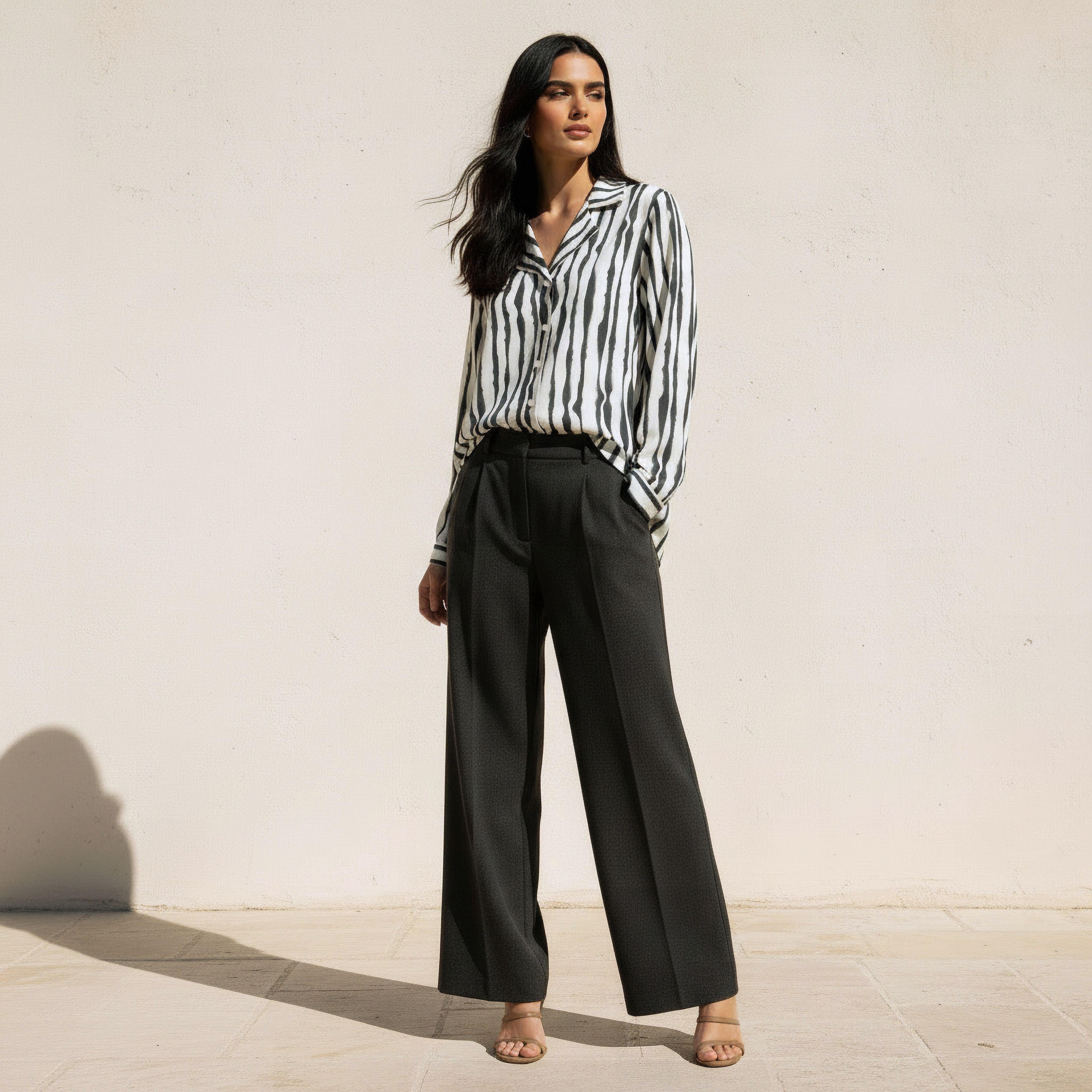قميص بقصة مريحة وبياقة مدببة-women-clothing-shirtsandblouses-shirts-image-2