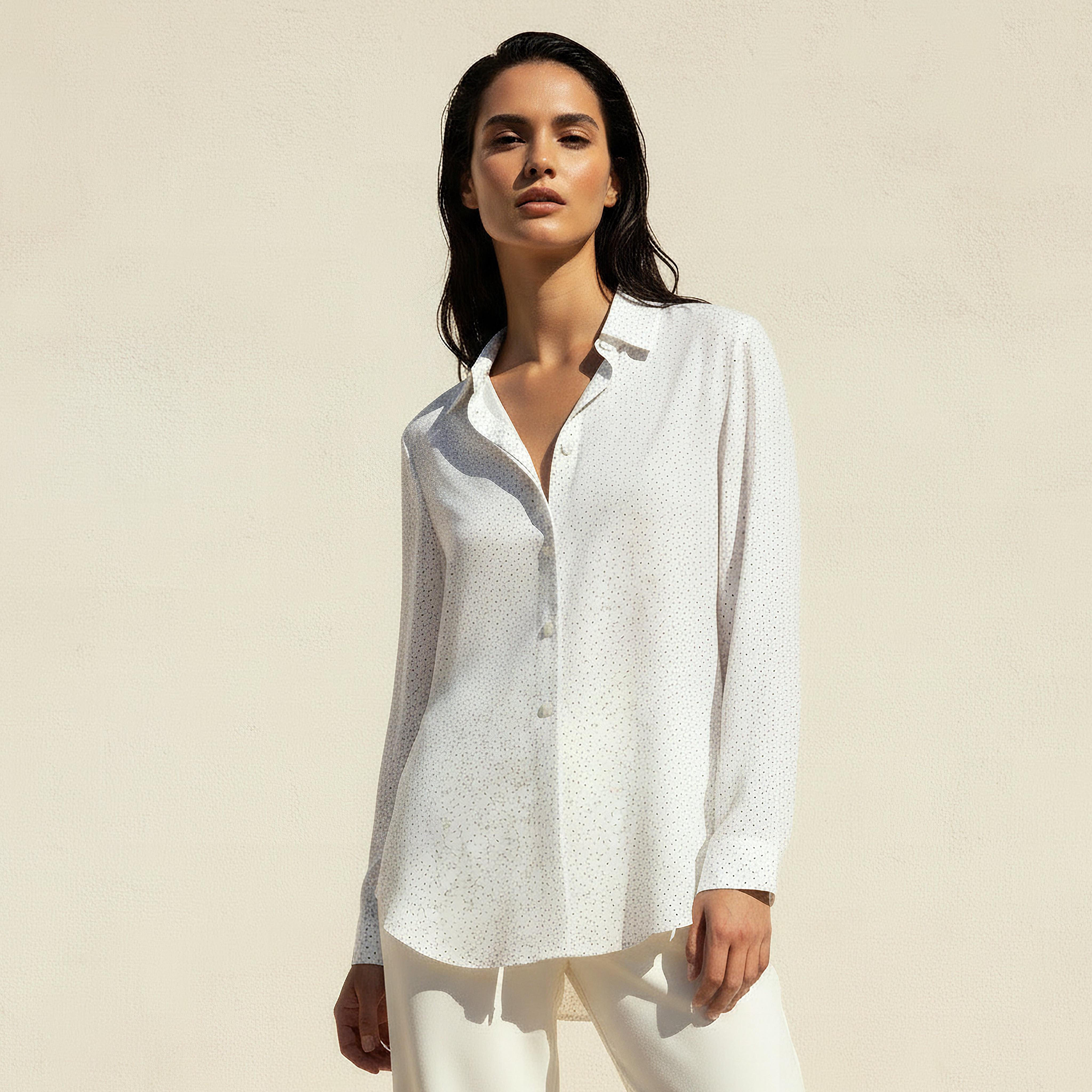 Relaxed Fit Shirt with Notch Collar-women-clothing-shirtsandblouses-shirts-image-1