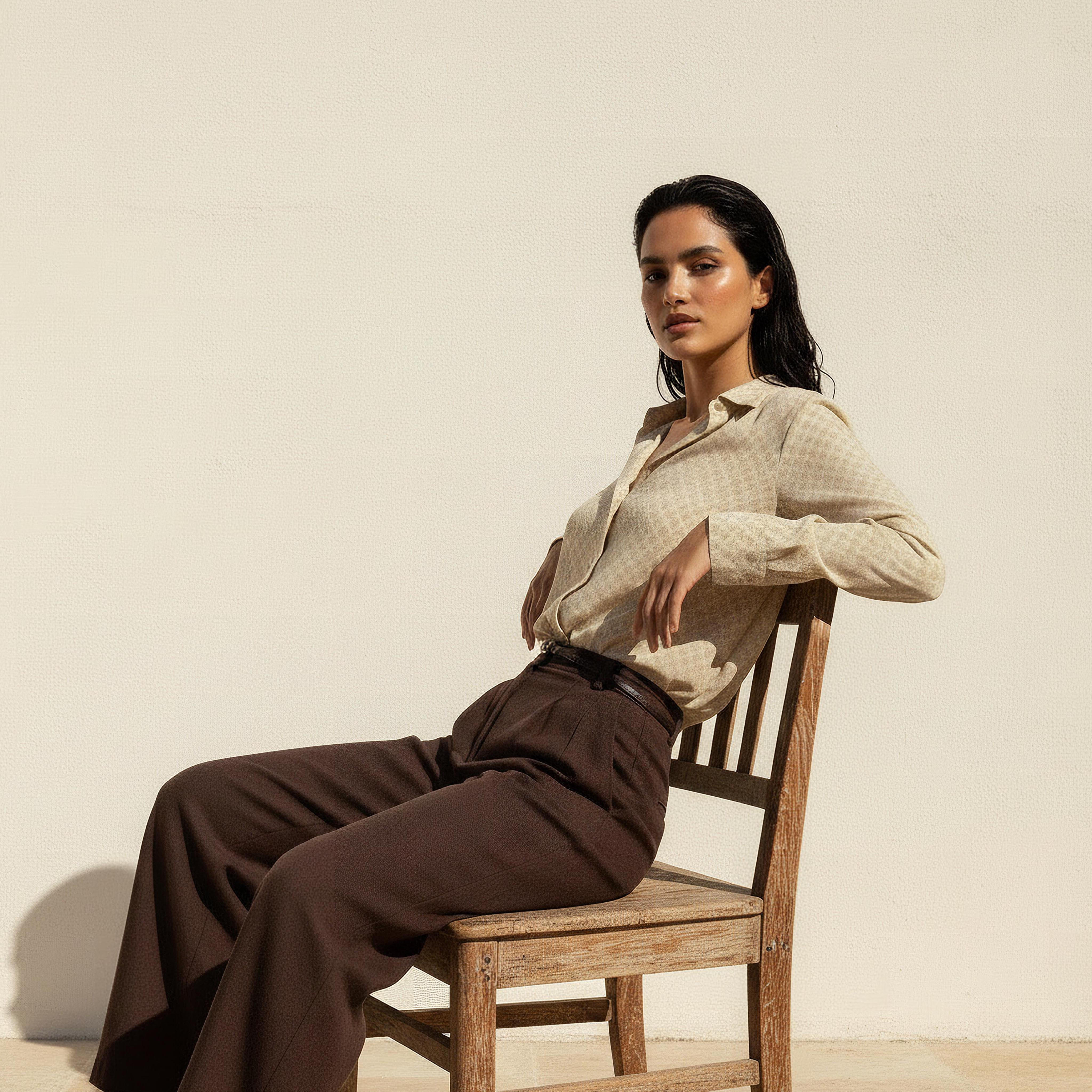 Relaxed Fit Shirt with Notch Collar-women-clothing-shirtsandblouses-shirts-image-5