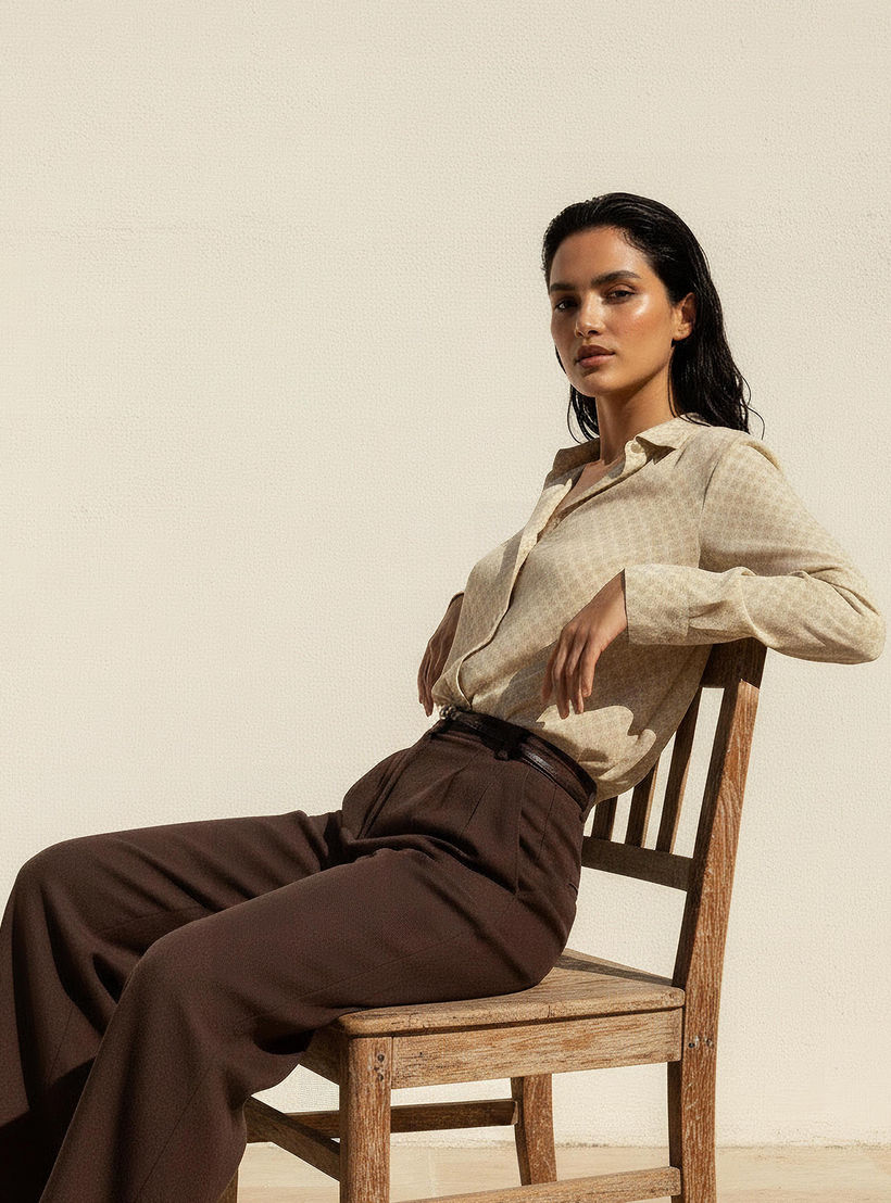Relaxed Fit Shirt with Notch Collar-women-clothing-shirtsandblouses-shirts-image-5