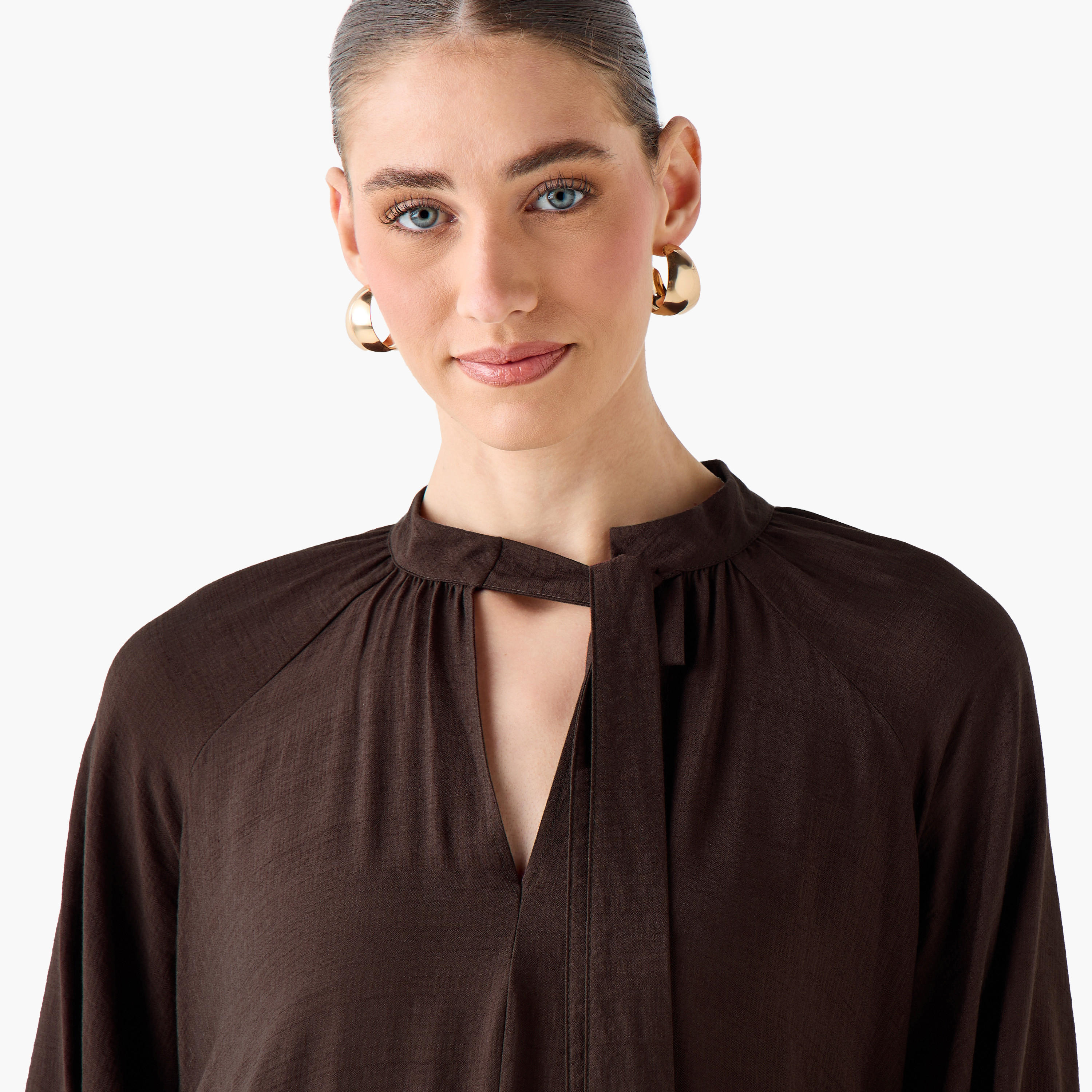 فستان غير متماثل برباط على العنق-women-clothing-dresses-image-5