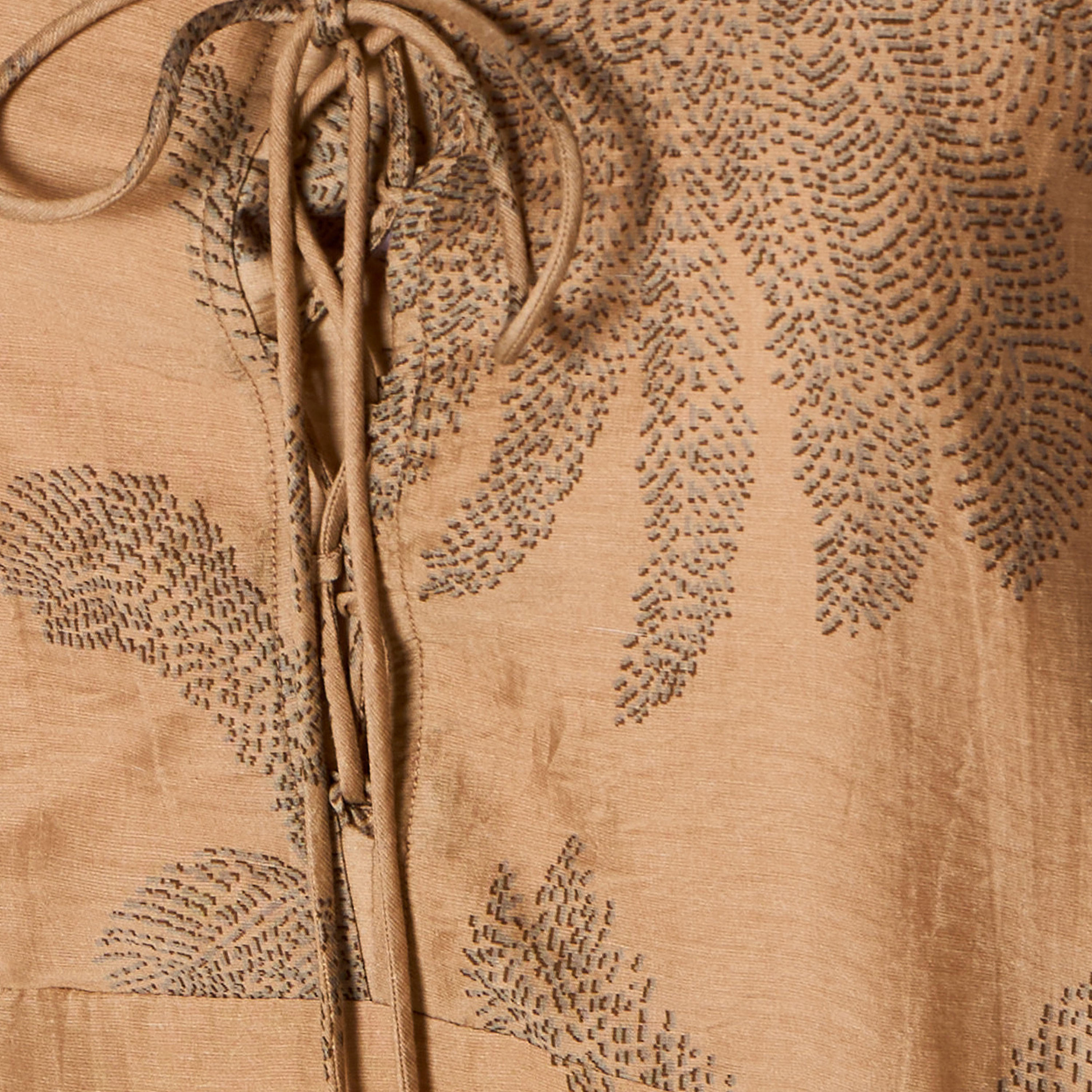 A-line Midi Dress with Leaf Print-women-clothing-dresses-image-2