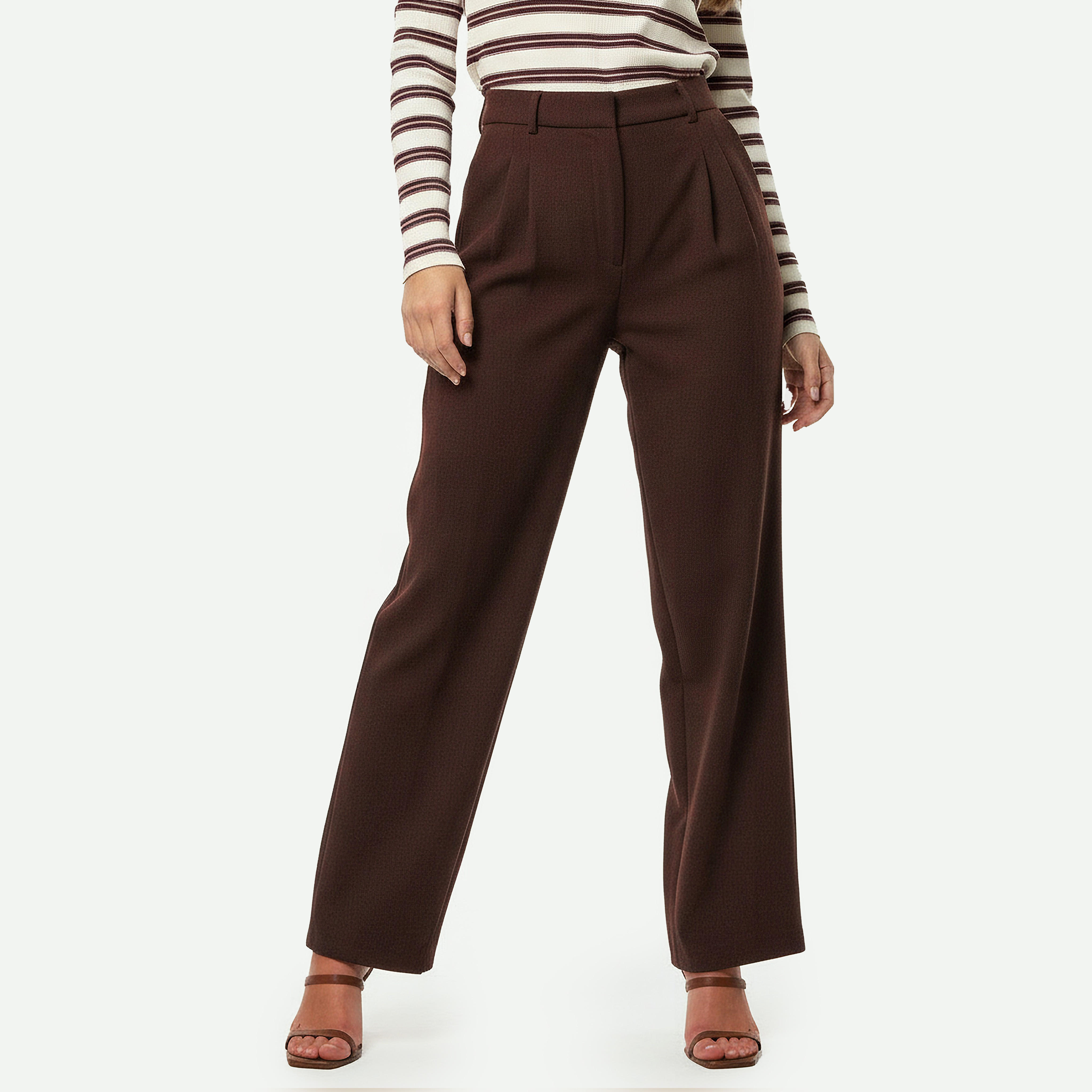 Regular Fit Pleated Pants-women-clothing-bottoms-trousers-image-5