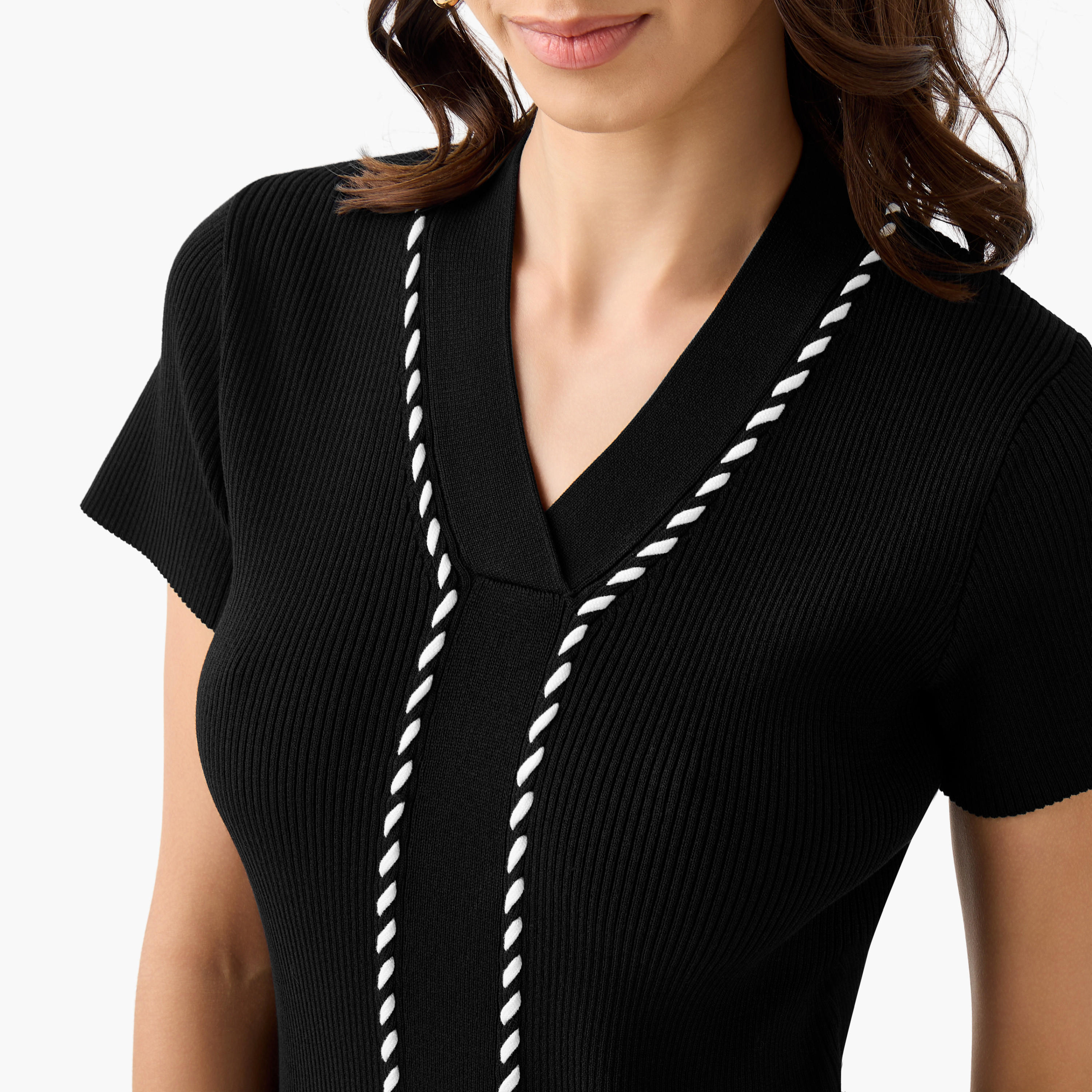 Regular Fit T-shirt with Cord Detail-women-clothing-tshirts-image-5