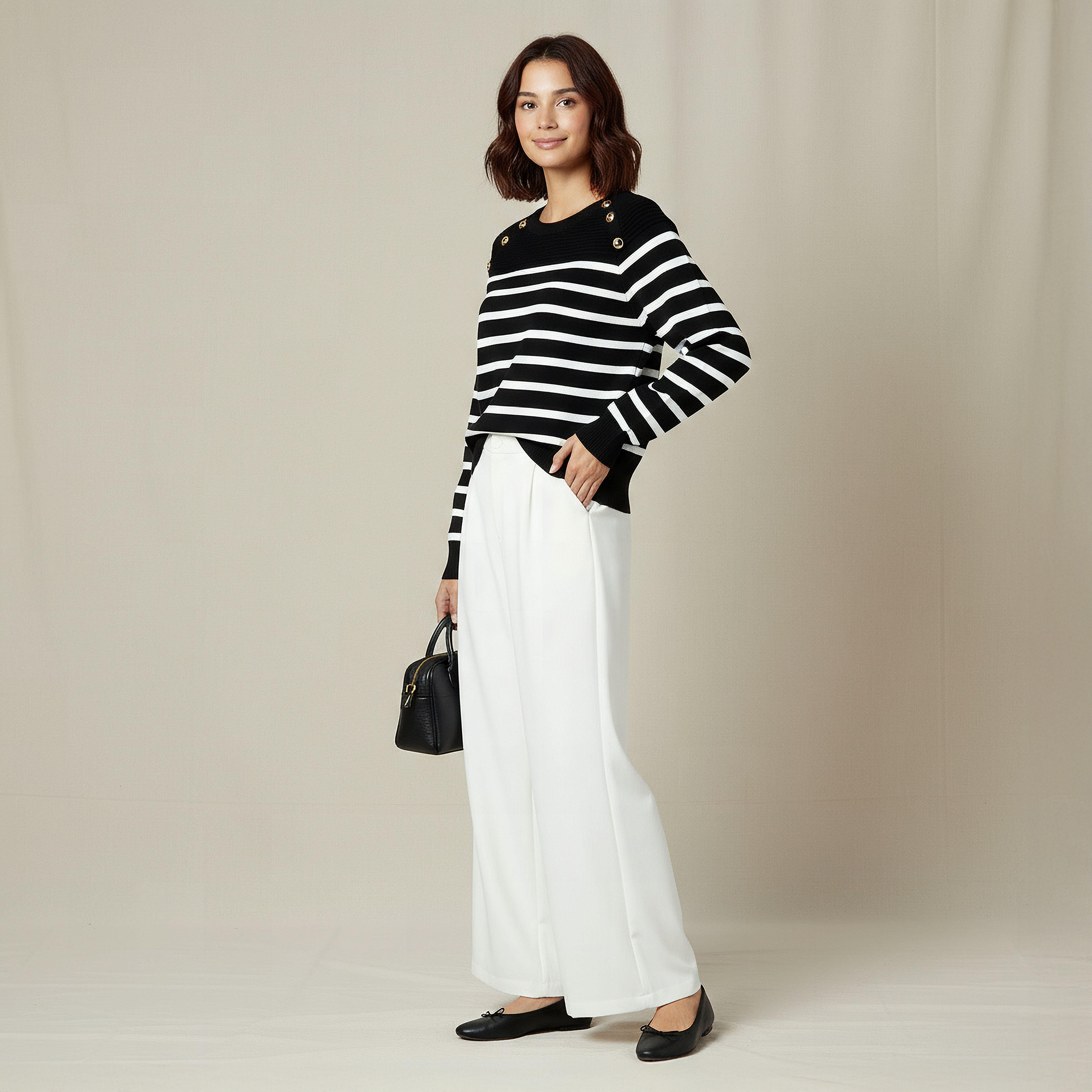 Regular Fit Top with Stripes-women-clothing-tshirts-image-2