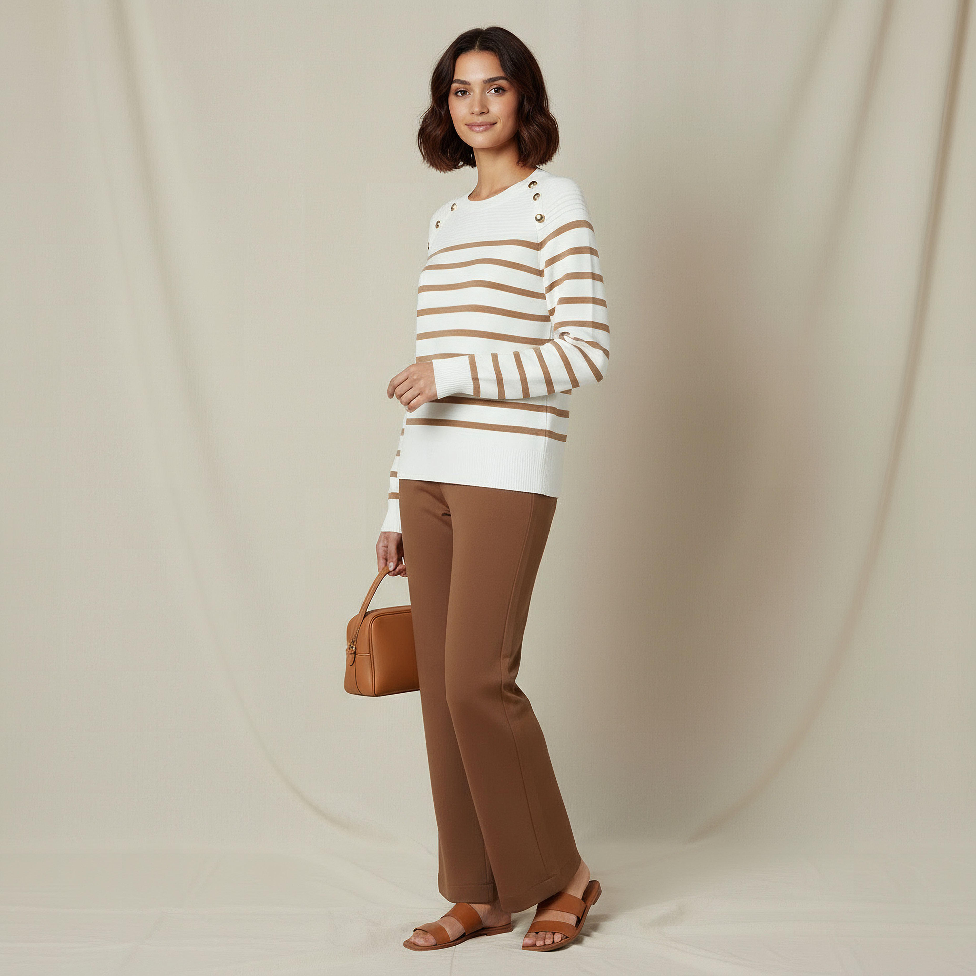 Regular Fit Top with Stripes-women-clothing-tshirts-image-2