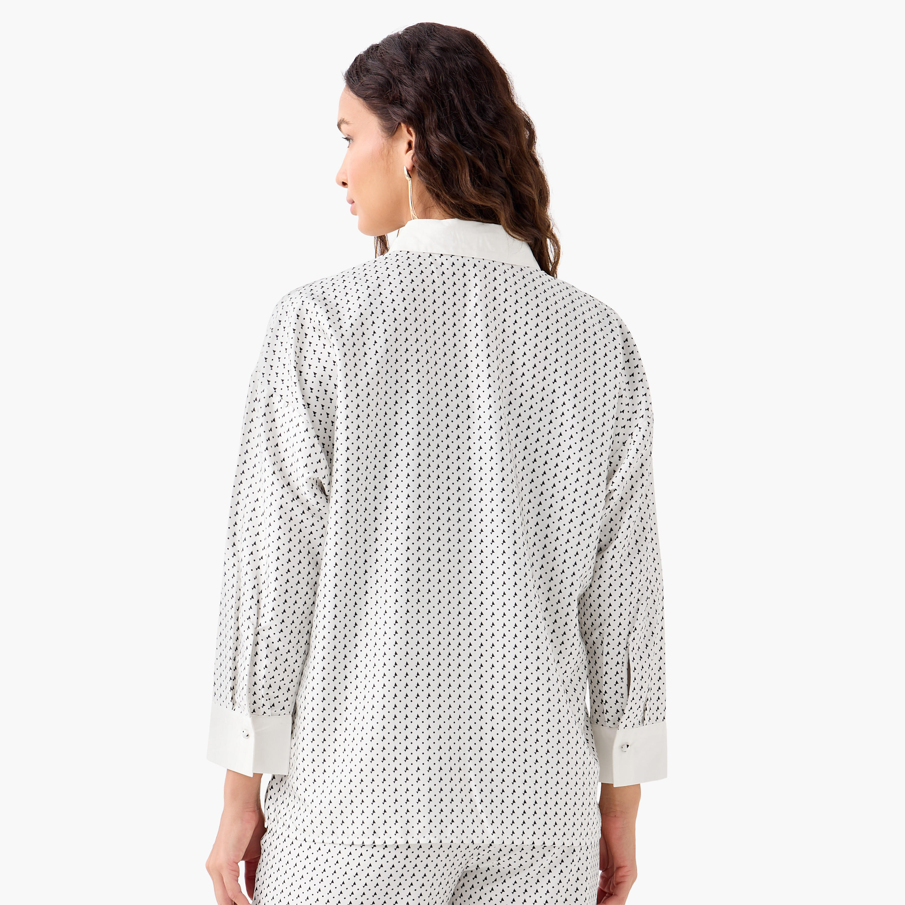 Relaxed Fit Printed Shirt with Contrast Collar-women-clothing-shirtsandblouses-shirts-image-3