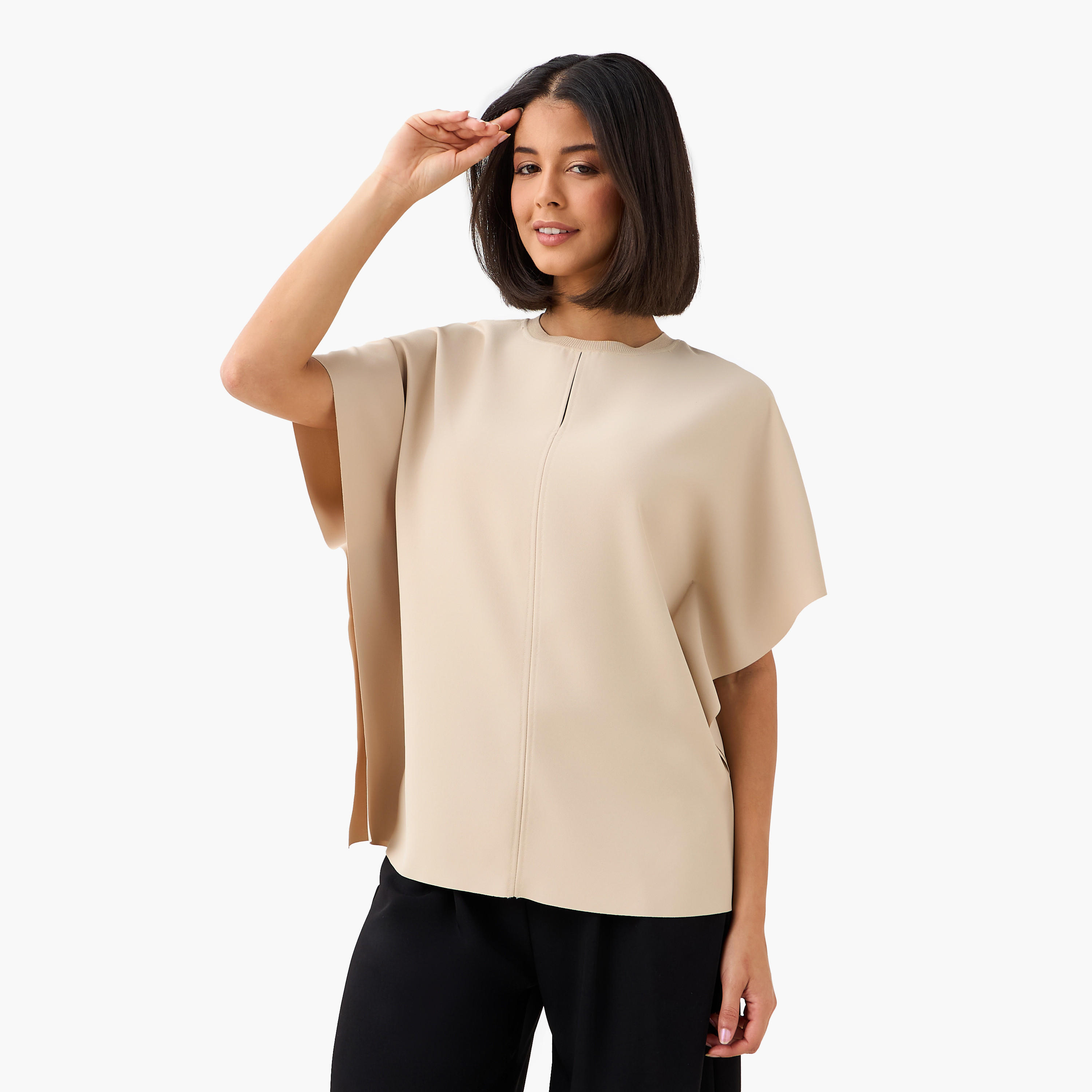 Kimono Sleeves Top with Cutout Detail-women-clothing-shirtsandblouses-blouses-image-2