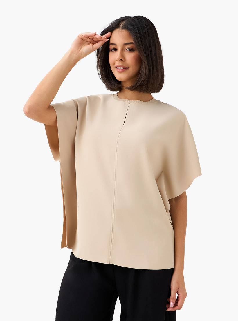 Kimono Sleeves Top with Cutout Detail-women-clothing-shirtsandblouses-blouses-image-2