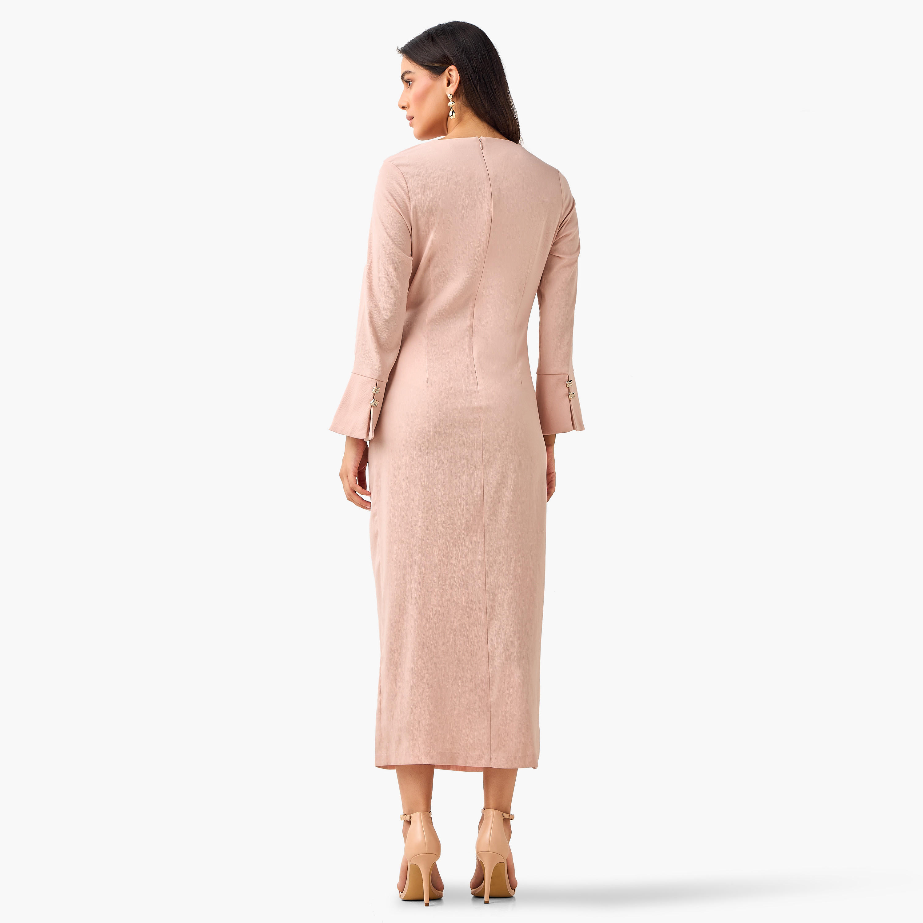 فستان ميدي إيه لاين بتصميم منسدل-women-clothing-dresses-image-4