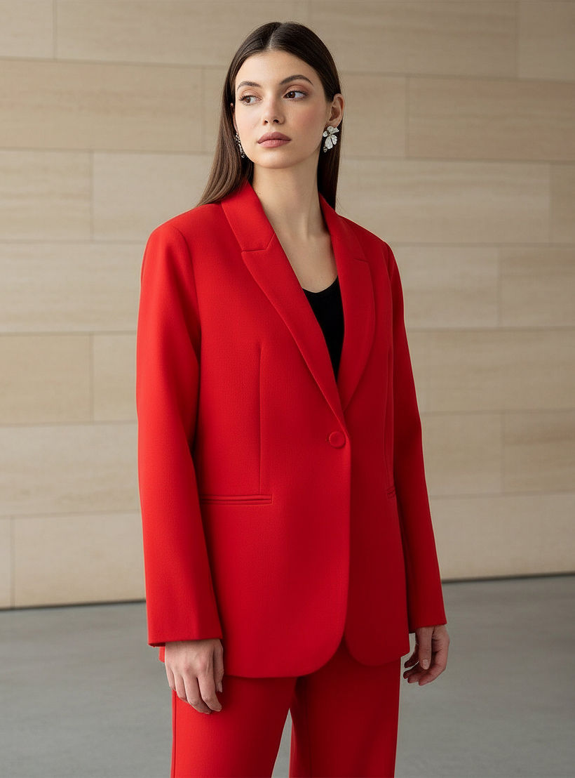 بليزر عادي بزر واحد وياقة مطوية-women-clothing-coatsandjackets-blazers-image-5