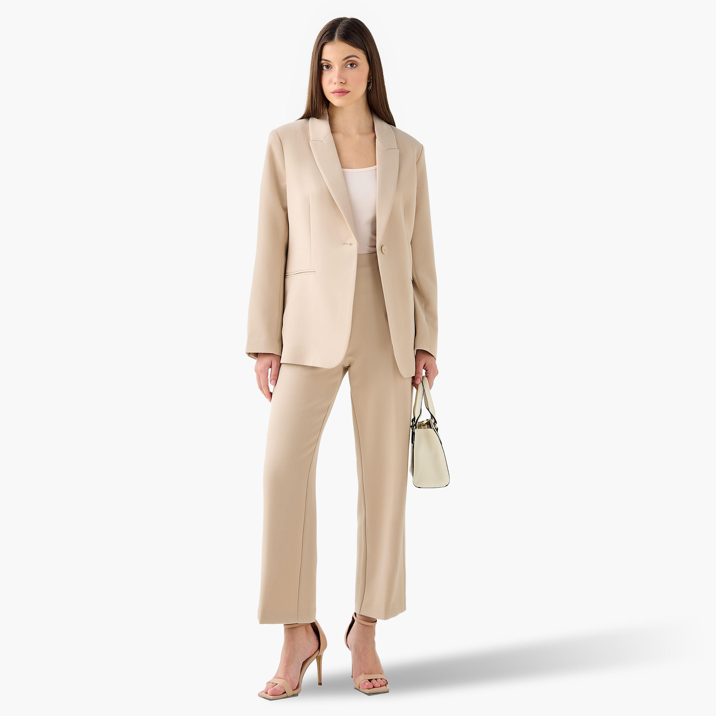 بنطلون بقصة عادية وخصر مرن-women-clothing-coordsets-image-4