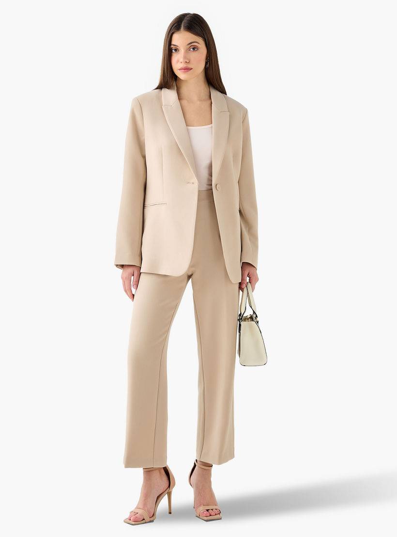 بنطلون بقصة عادية وخصر مرن-women-clothing-coordsets-image-4