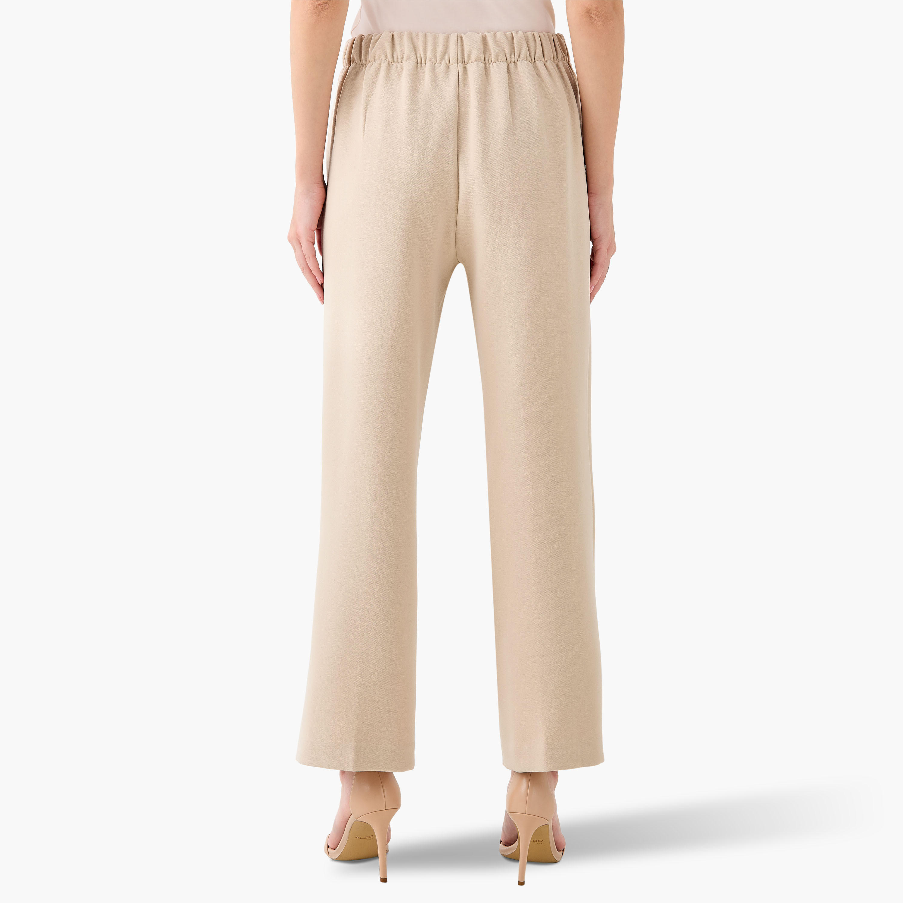 بنطلون بقصة عادية وخصر مرن-women-clothing-coordsets-image-3