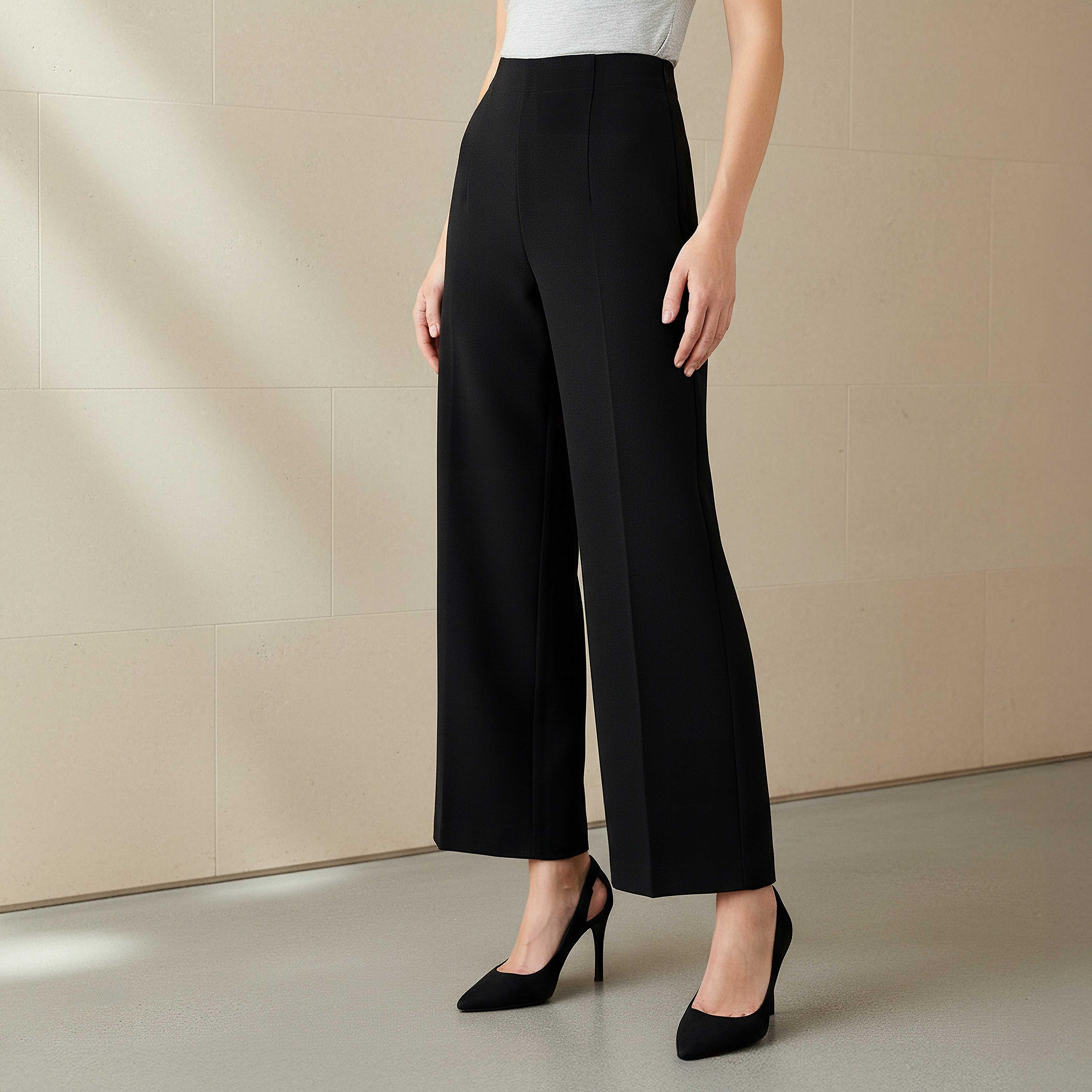 بنطلون بقصة عادية وخصر مرن-women-clothing-coordsets-image-5