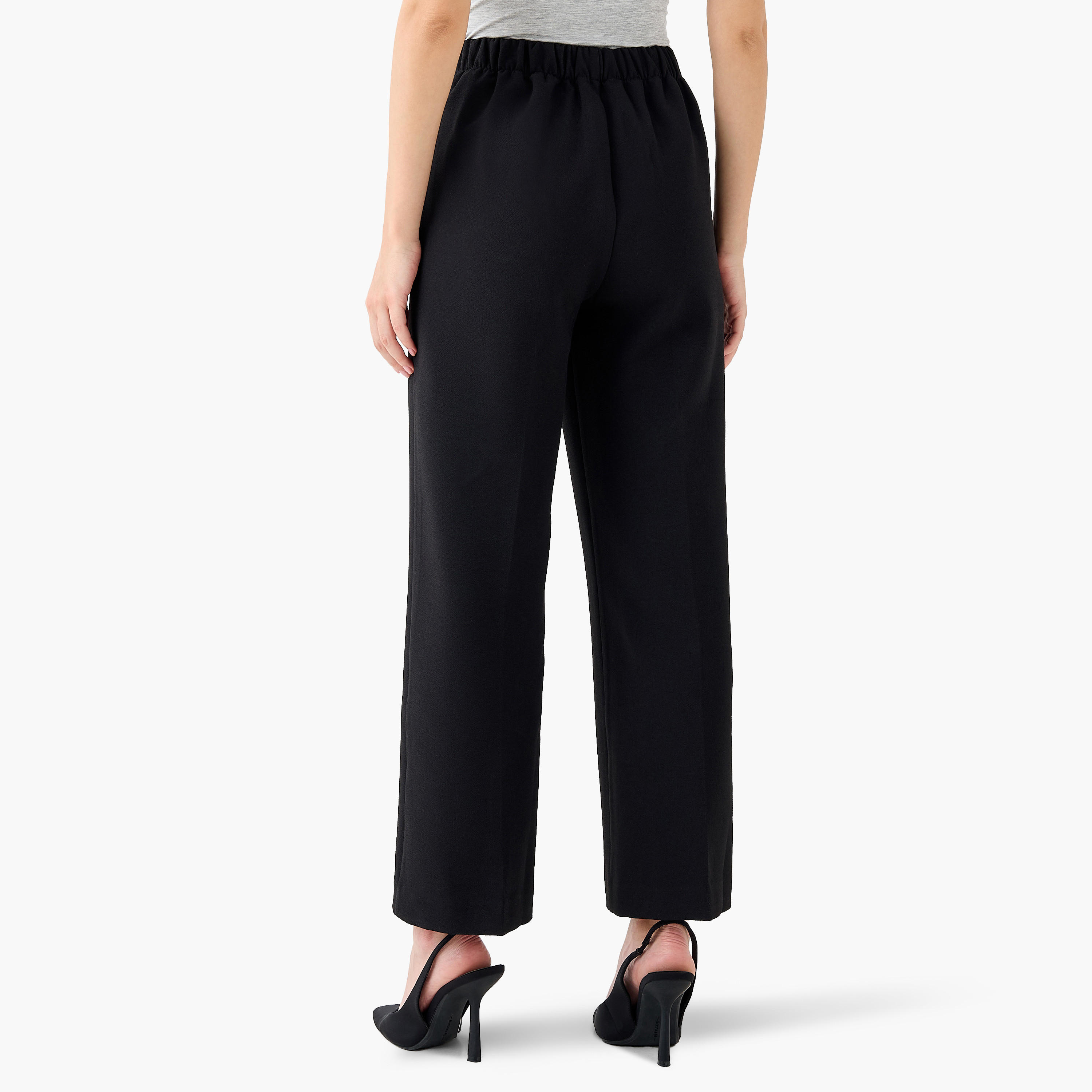 بنطلون بقصة عادية وخصر مرن-women-clothing-coordsets-image-3