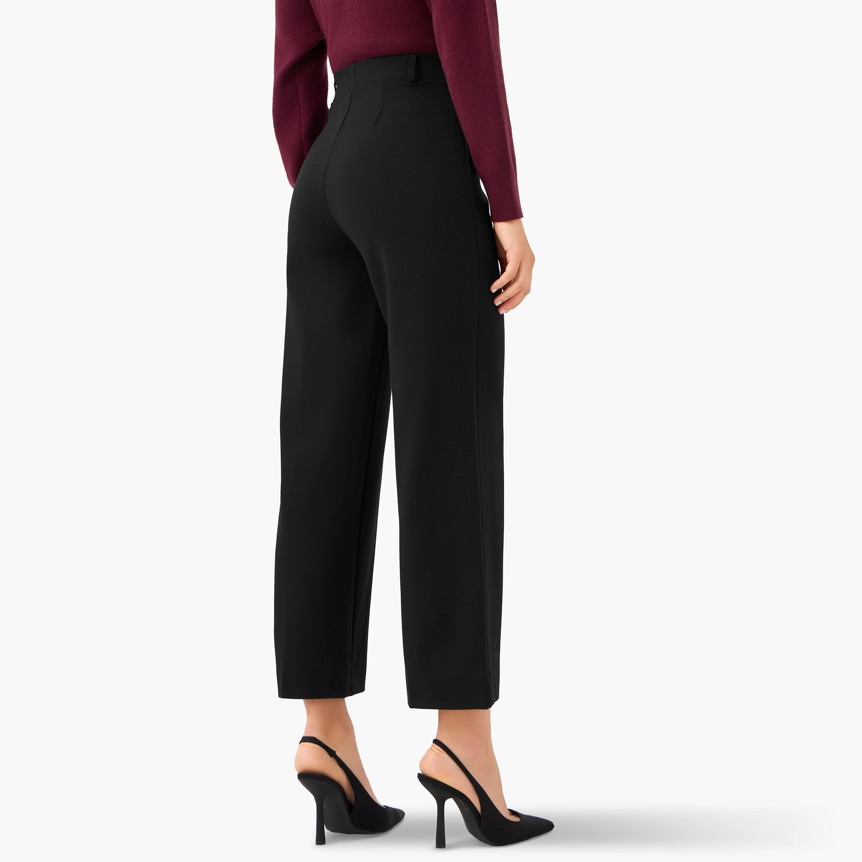 Regular Fit Trousers with Elasticated Waistband-women-clothing-bottoms-trousers-image-4