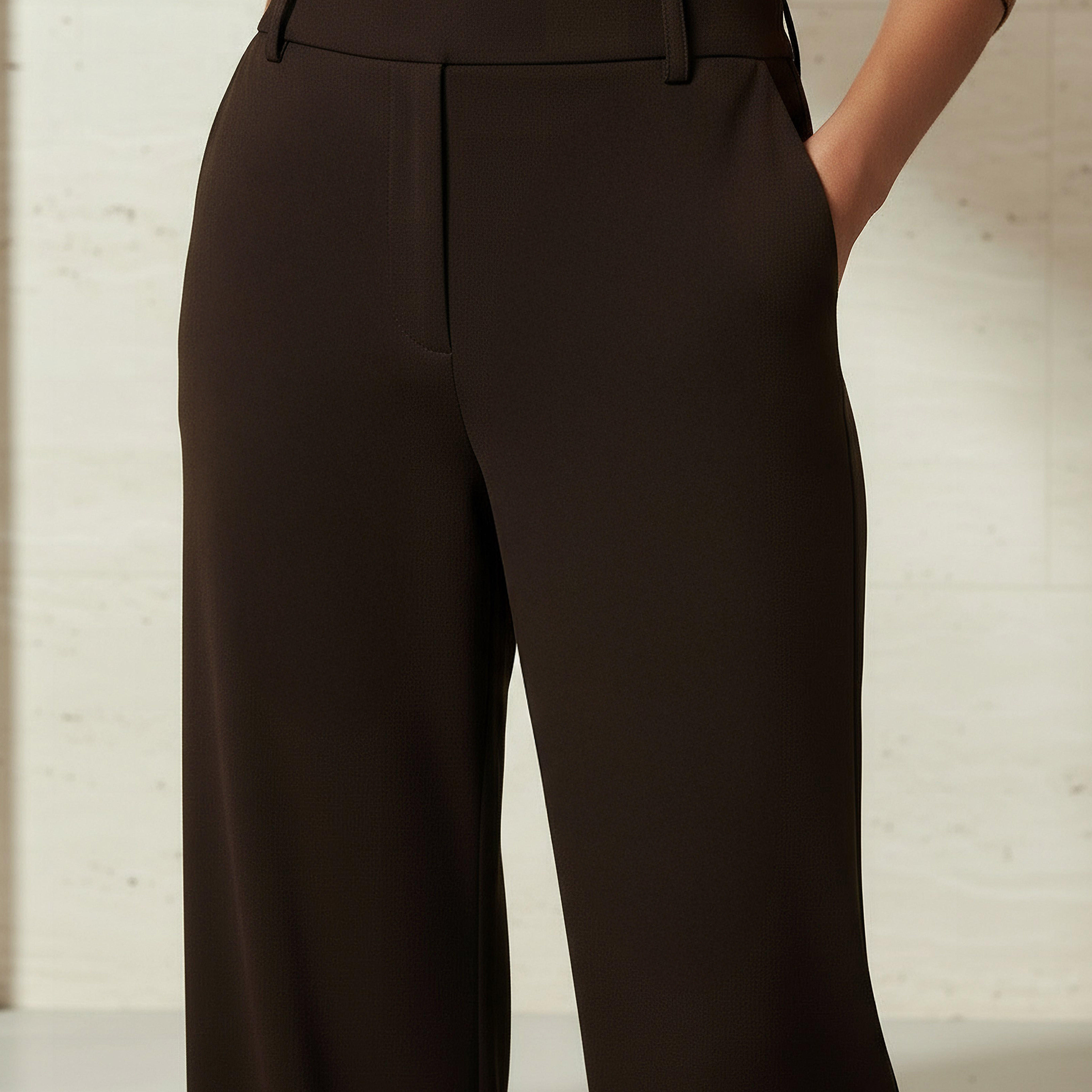 Regular Fit Trousers with Elasticated Waistband-women-clothing-bottoms-trousers-image-4