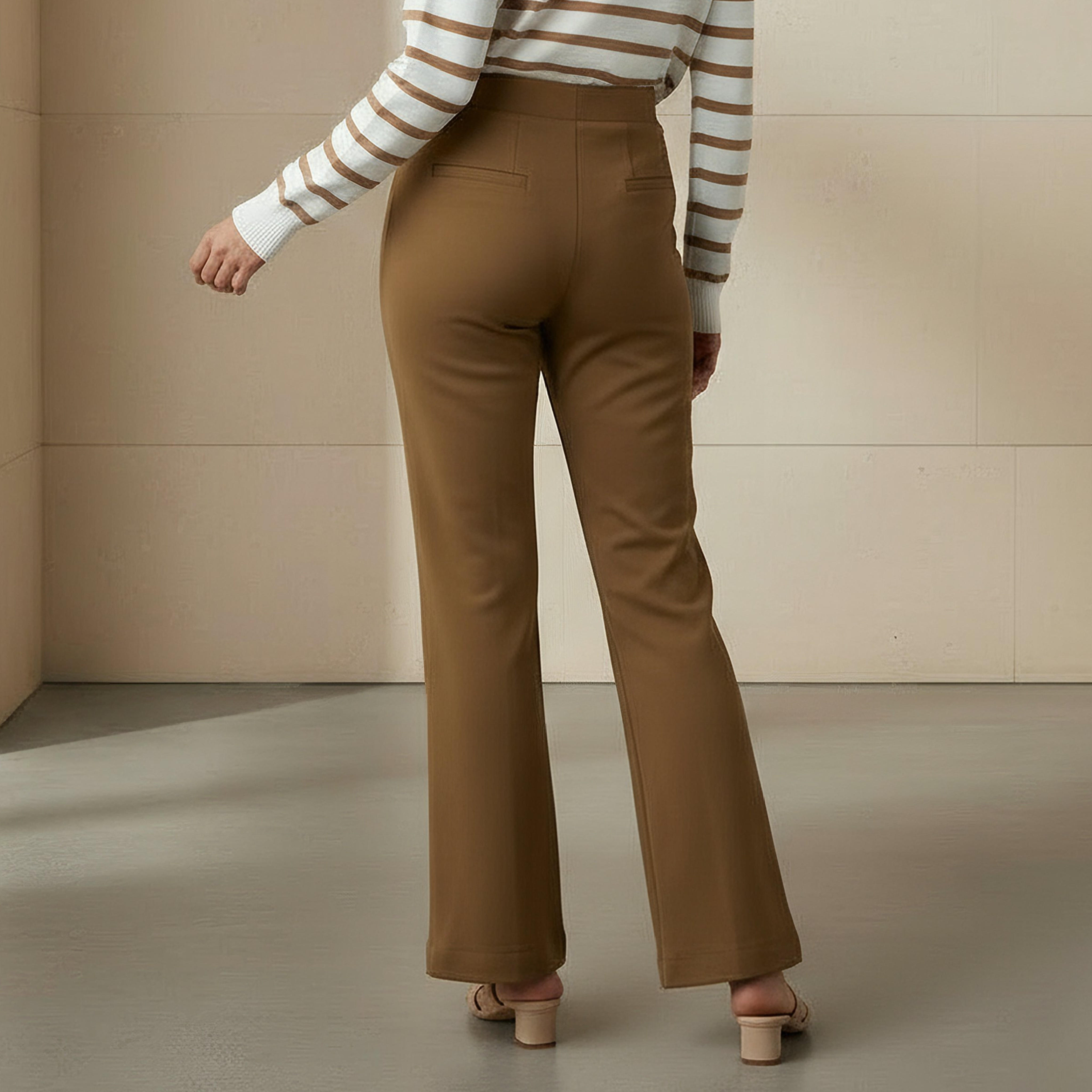 بنطلون بوت كت بخصر عالي وطول الكاحل-women-clothing-bottoms-trousers-image-3