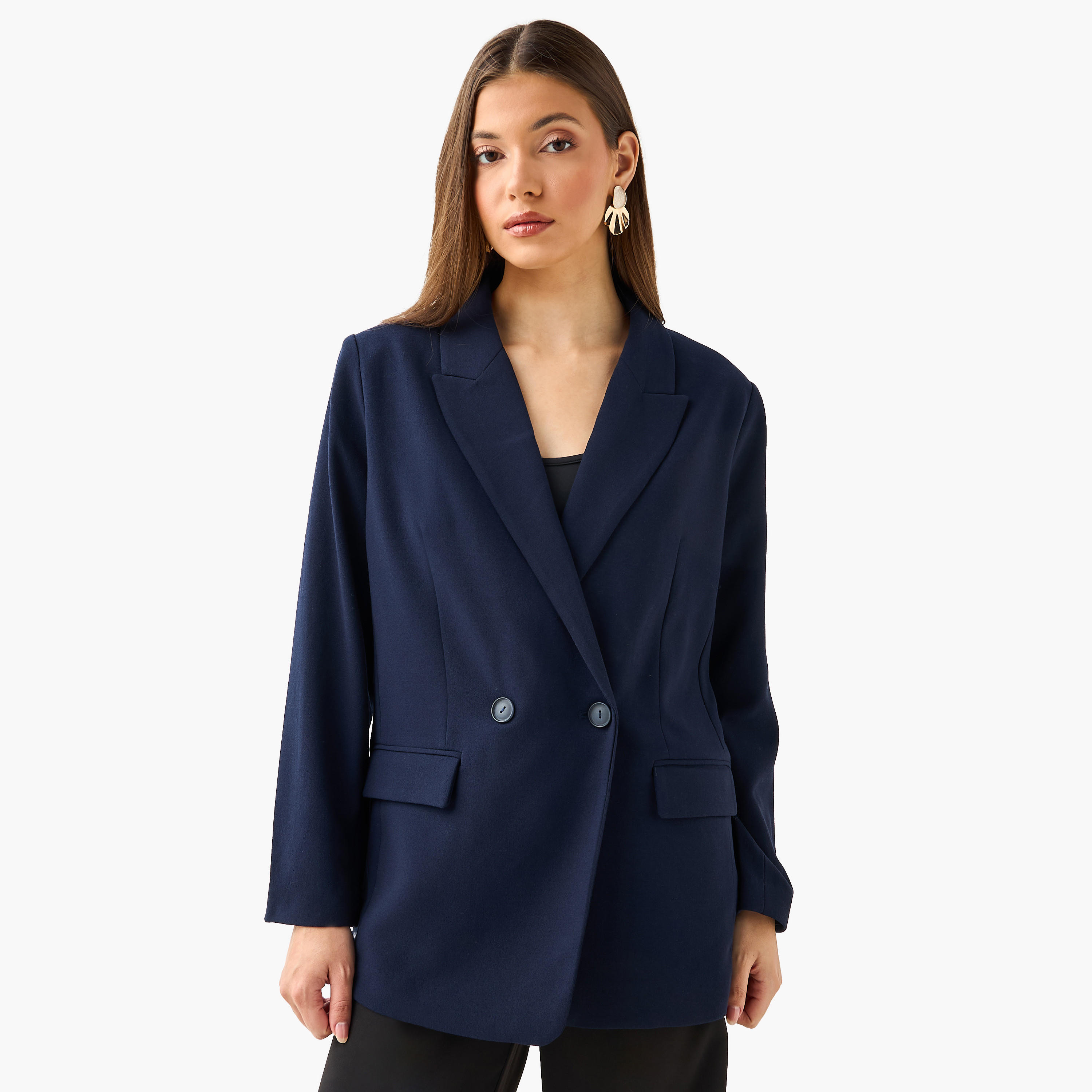 جاكيت بليزر بقصة واسعة وبصدر بإغلاق مزدوج-women-clothing-coordsets-image-3
