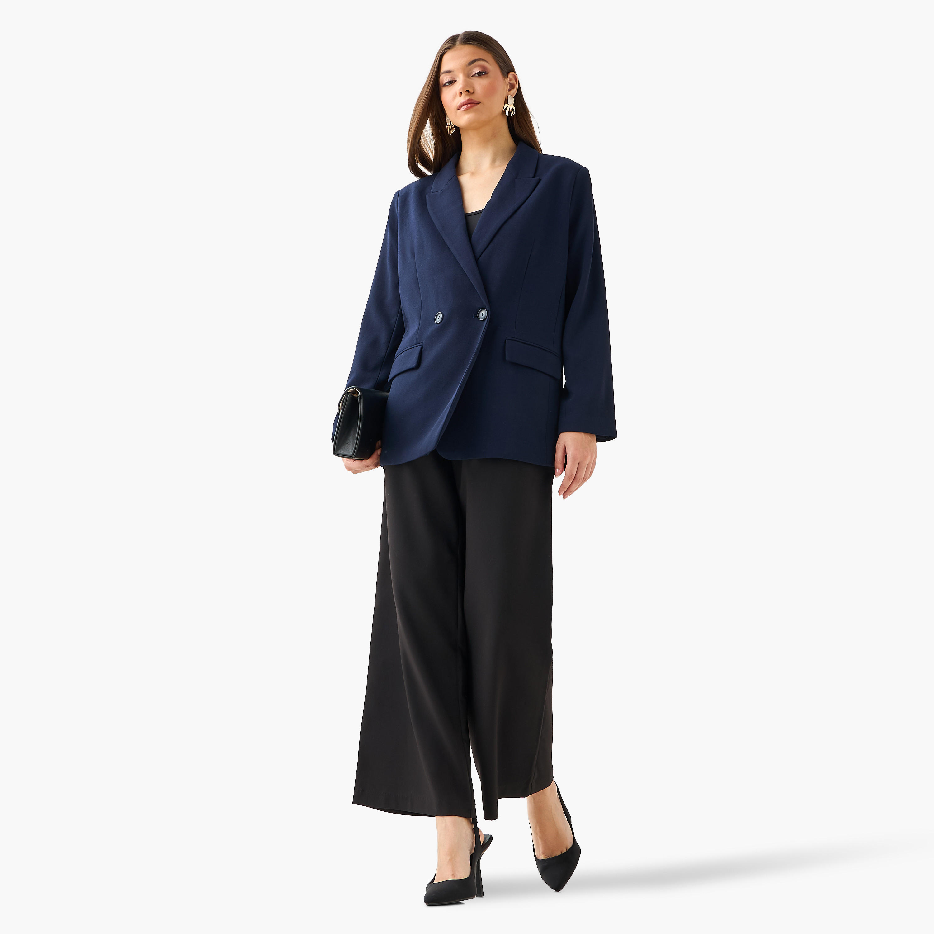 Oversized Blazer with Double Breasted Closure-women-clothing-coordsets-image-4