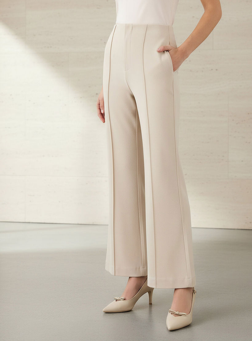 بنطلون بكسرات أمامية وقصة عادية-women-clothing-coordsets-image-1
