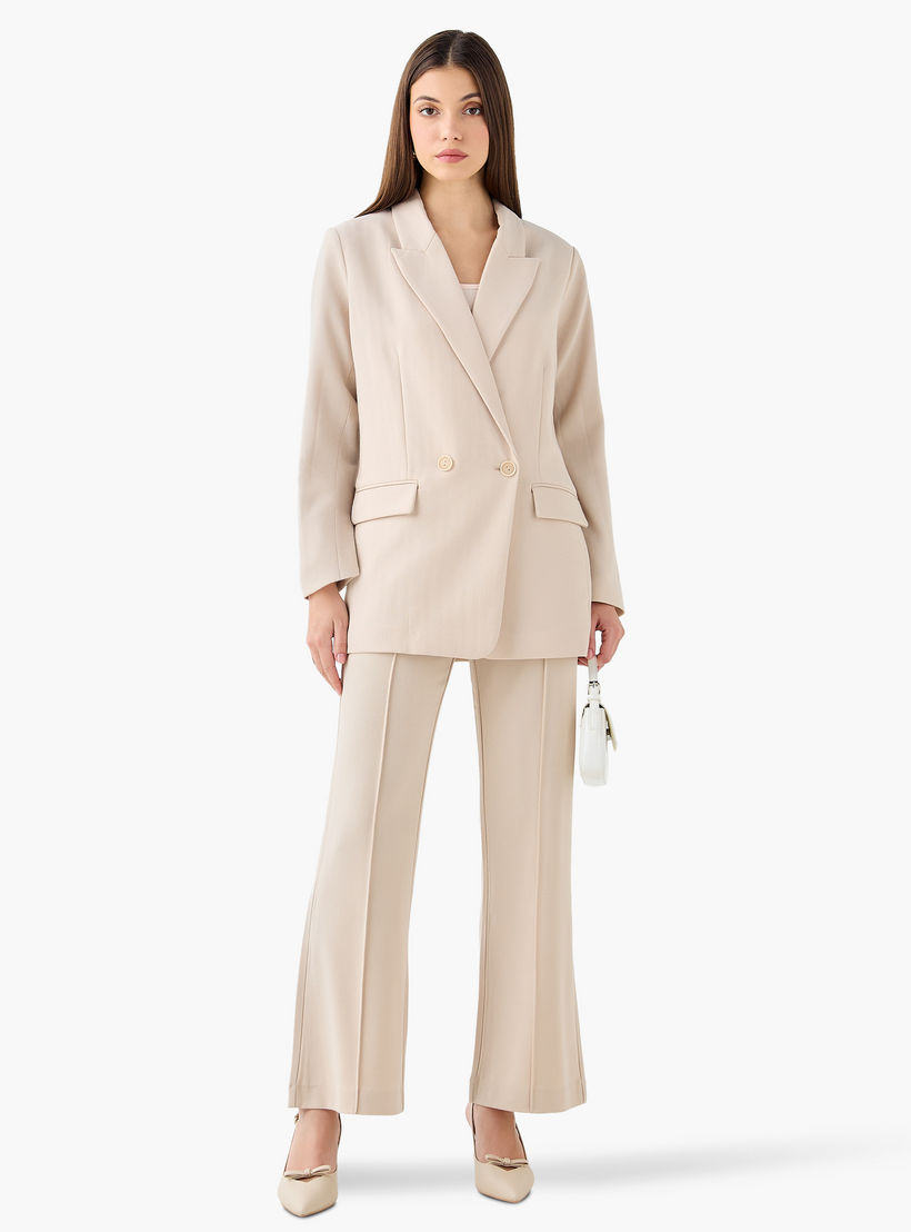 بنطلون بكسرات أمامية وقصة عادية-women-clothing-coordsets-image-2