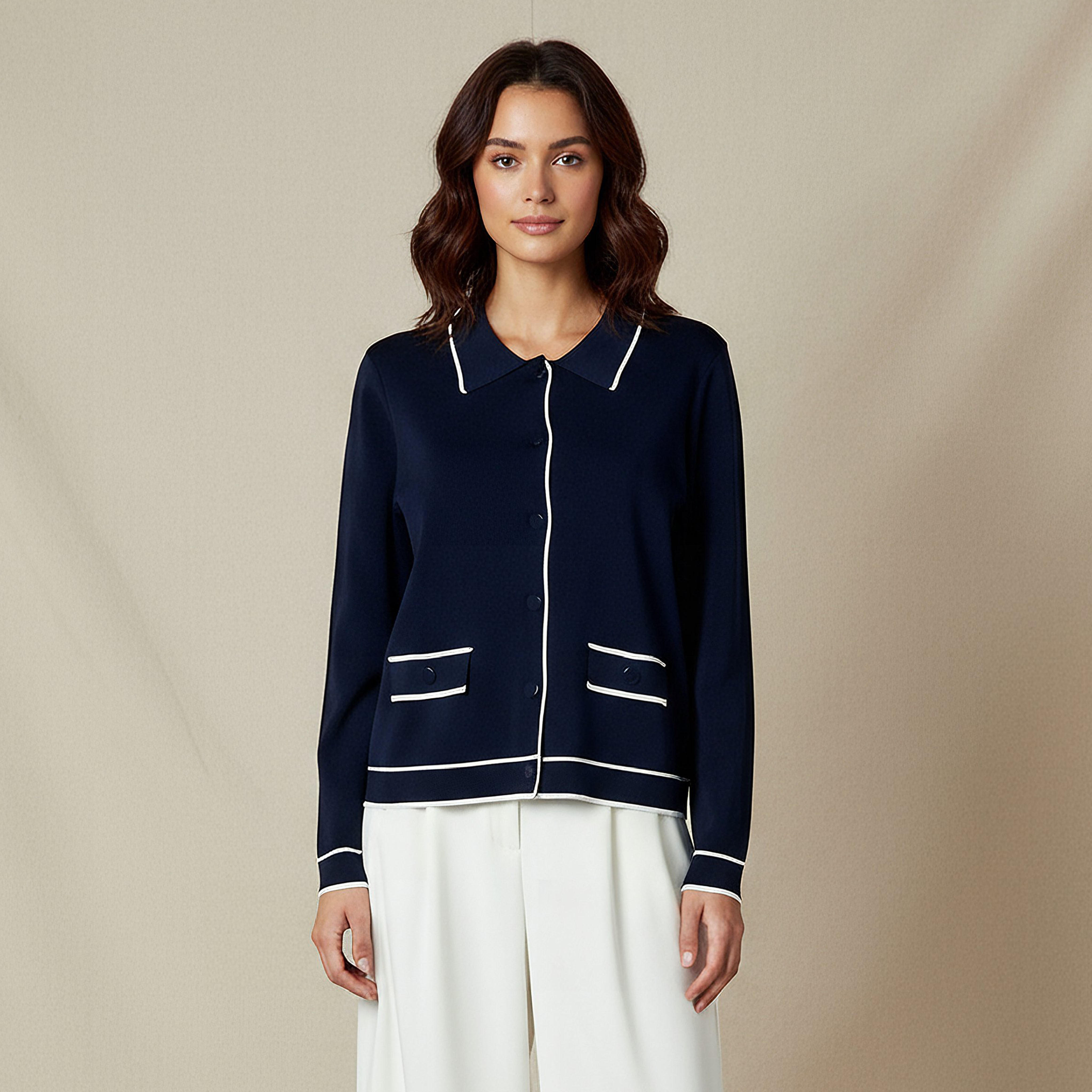كارديجان بارز الملمس بياقة وقصة عادية-women-winterwear-cardigansandjumpers-cardigans-image-4