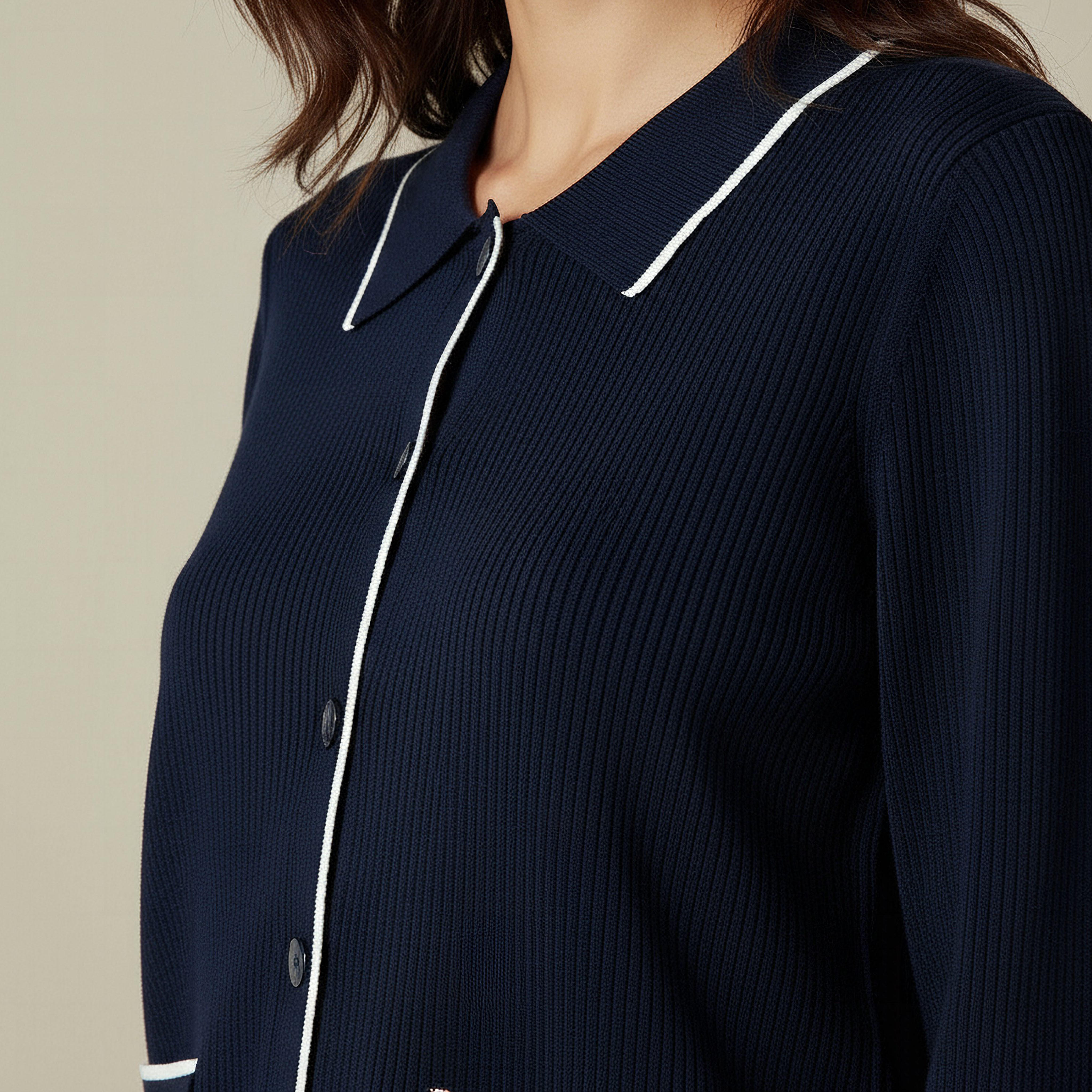 كارديجان بارز الملمس بياقة وقصة عادية-women-winterwear-cardigansandjumpers-cardigans-image-1