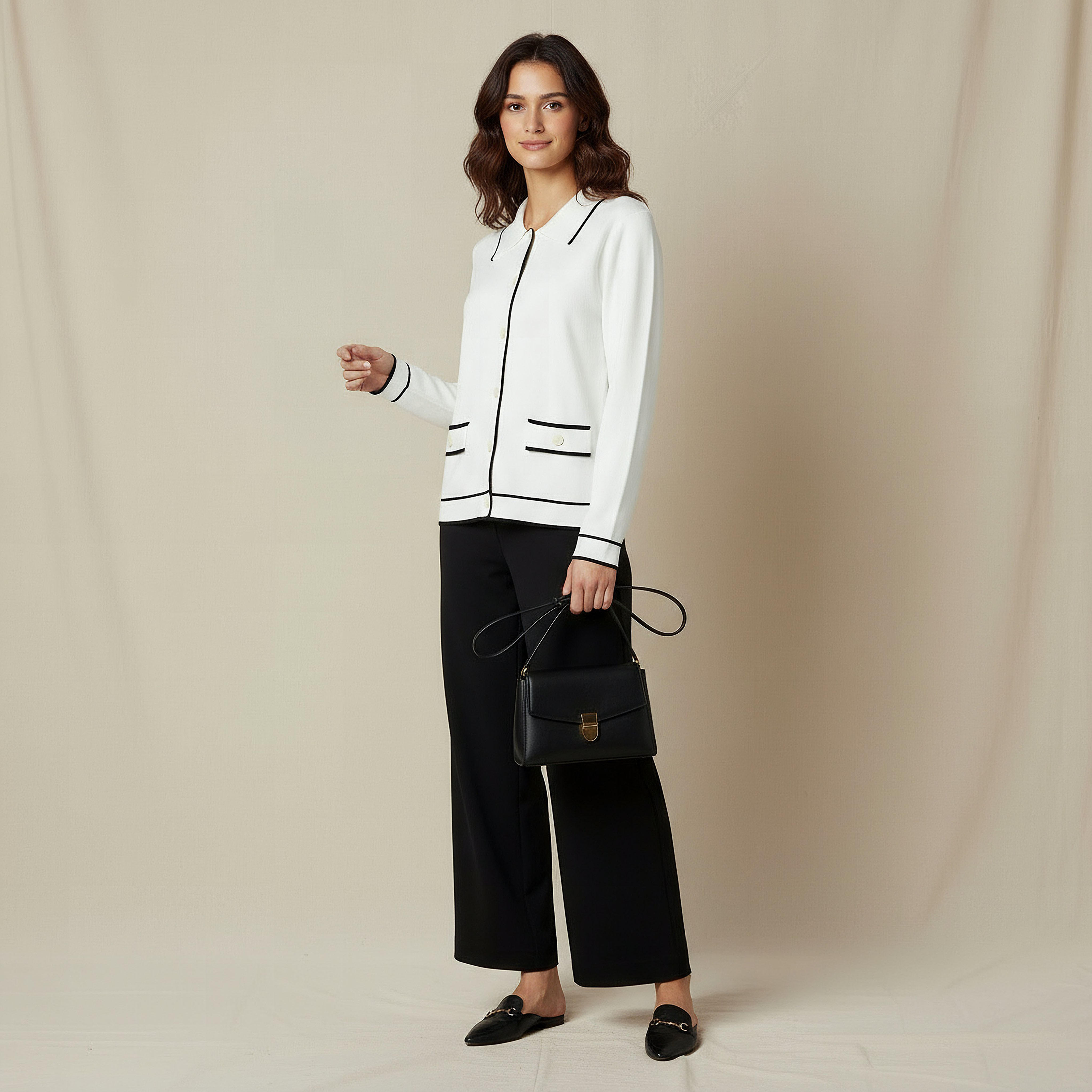 كارديجان بارز الملمس بياقة وقصة عادية-women-winterwear-cardigansandjumpers-cardigans-image-3