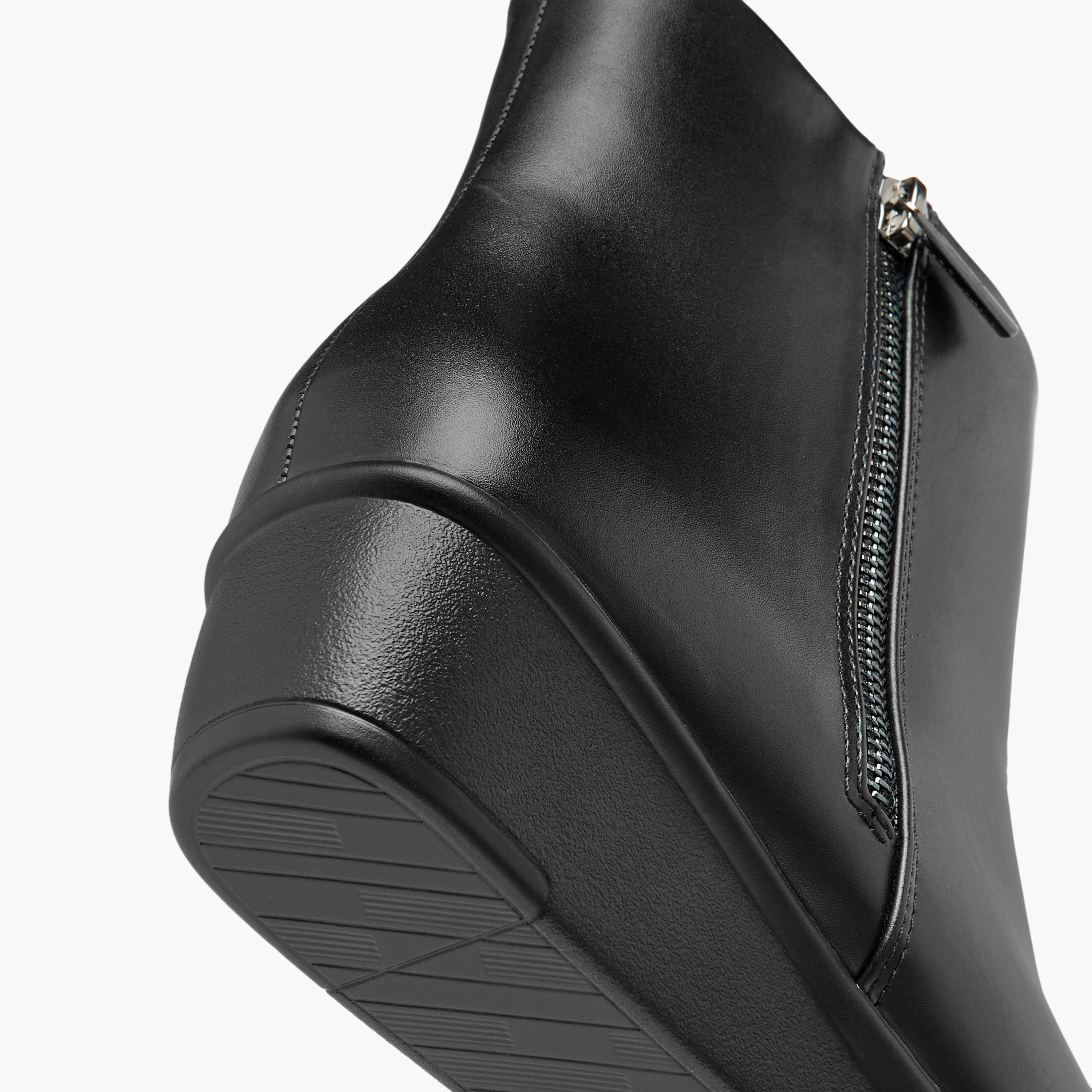 Celeste Women's Solid Wedge Heel Ankle Boots with Zip Closure-women-shoes-boots-image-5