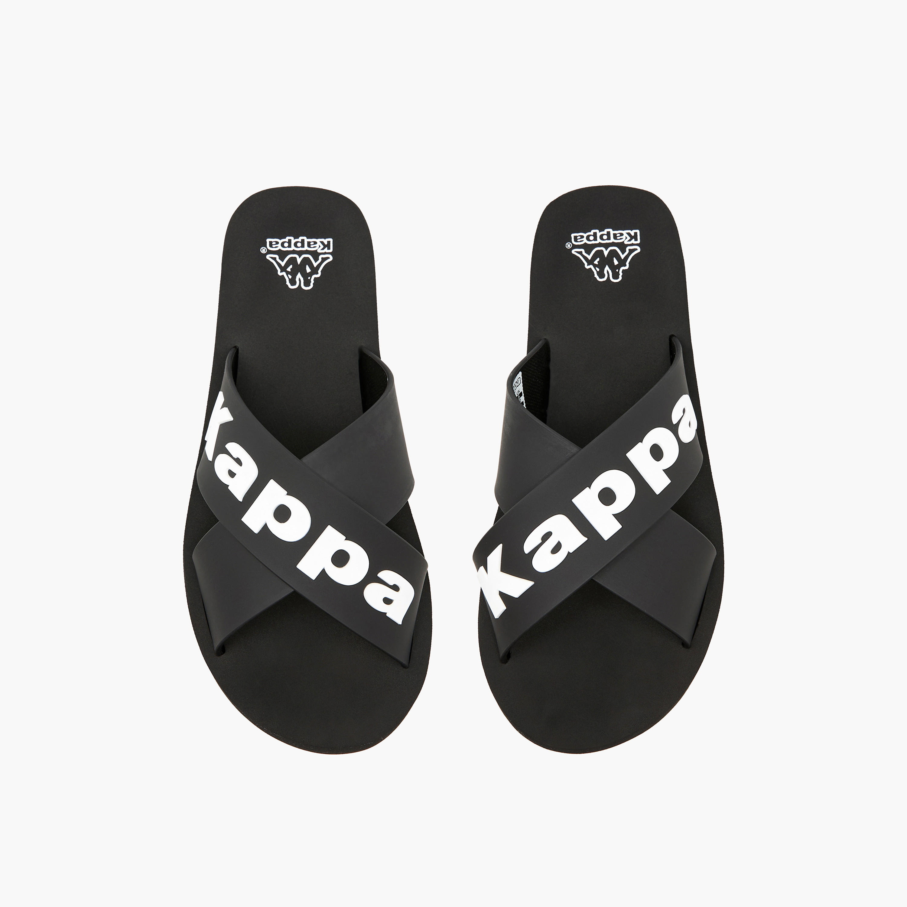 Kappa Women Logo Print Cross Strap Slides-women-shoes-flats-slides-image-1