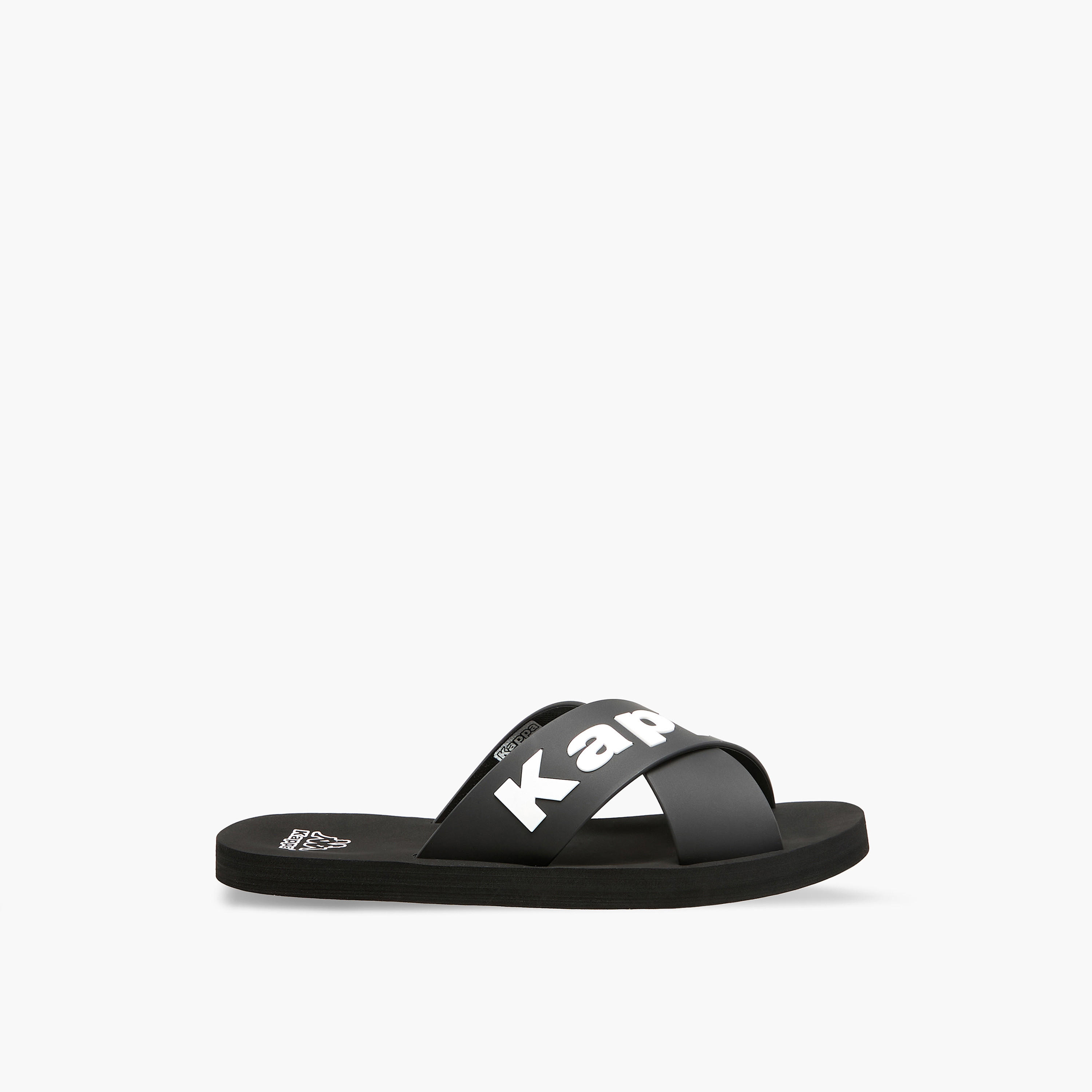 Kappa Women Logo Print Cross Strap Slides-women-shoes-flats-slides-image-2