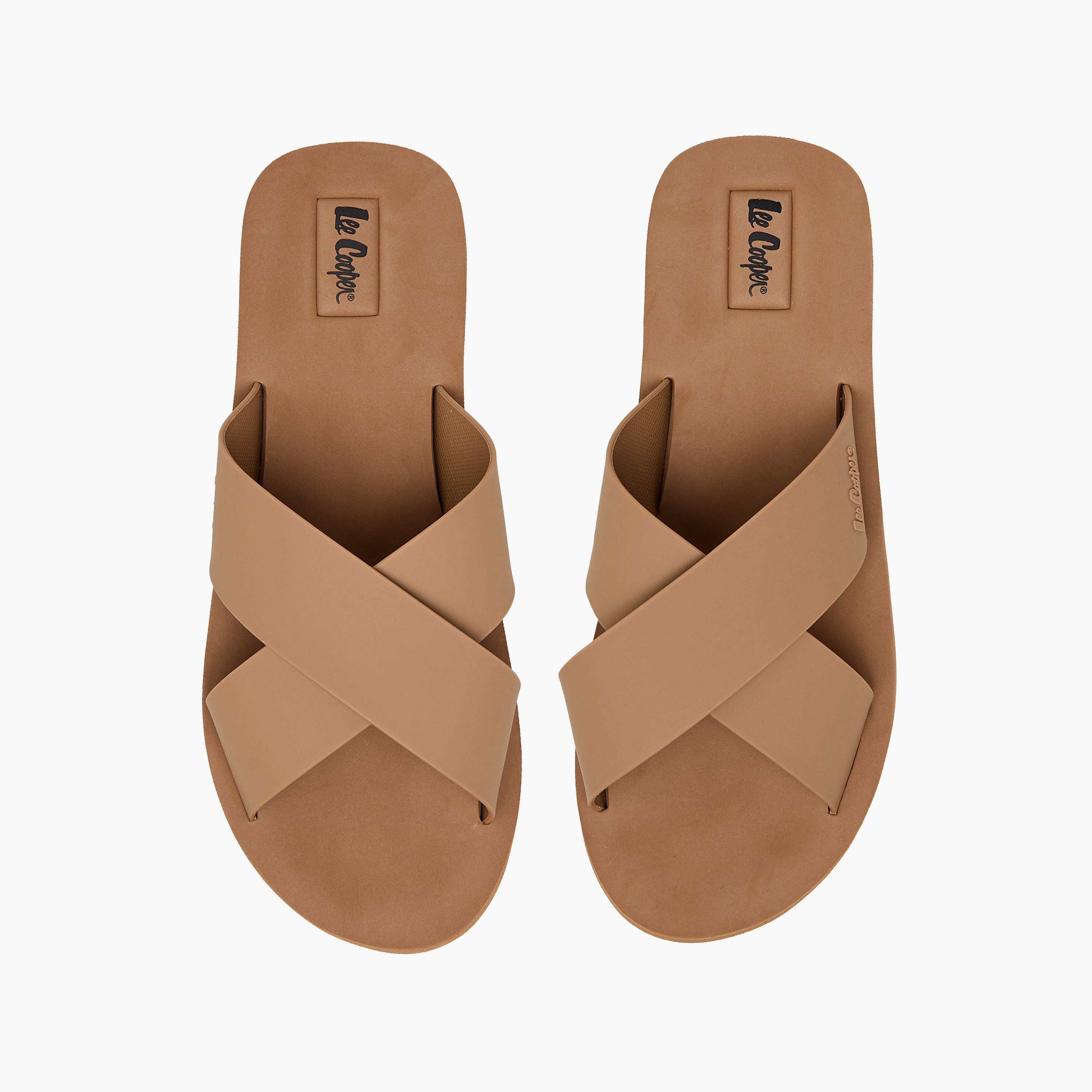 شبشب بحزام متقاطع وتفاصيل شعار للرجال من لي كوبر-men-shoes-flipflopsandslides-image-1