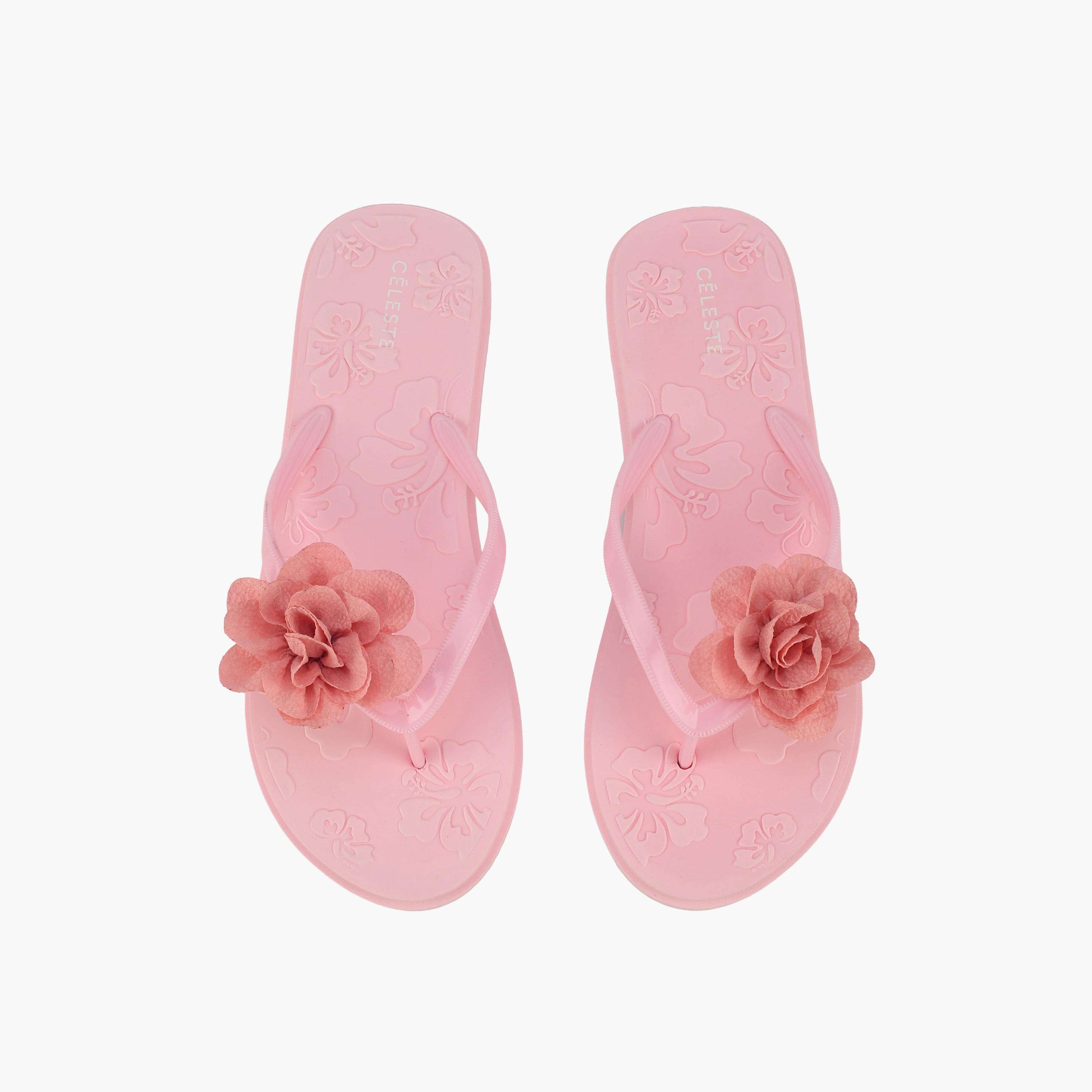 Celeste Women Floral Embossed Flip-Flops-women-shoes-flipflopsandslides-image-1