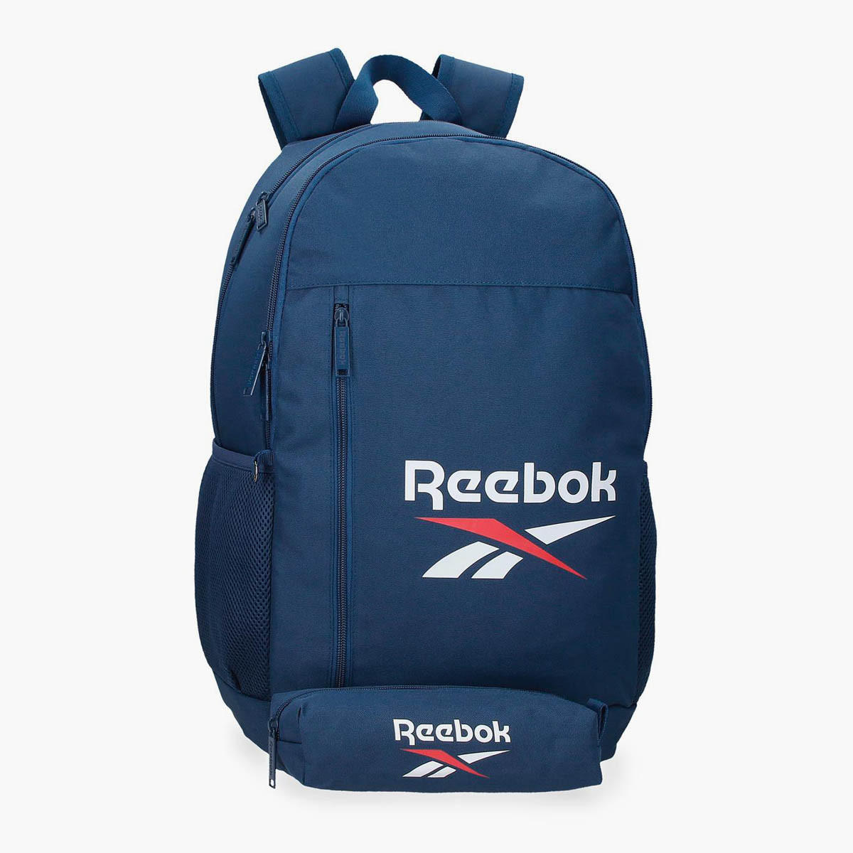 Reebok Logo Print School Backpack with Zip Closure and Pencil Pouch-school-bagsandbackpacks-backpacks-image-1