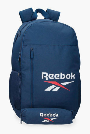Reebok Logo Print School Backpack with Zip Closure and Pencil Pouch-school-image-1