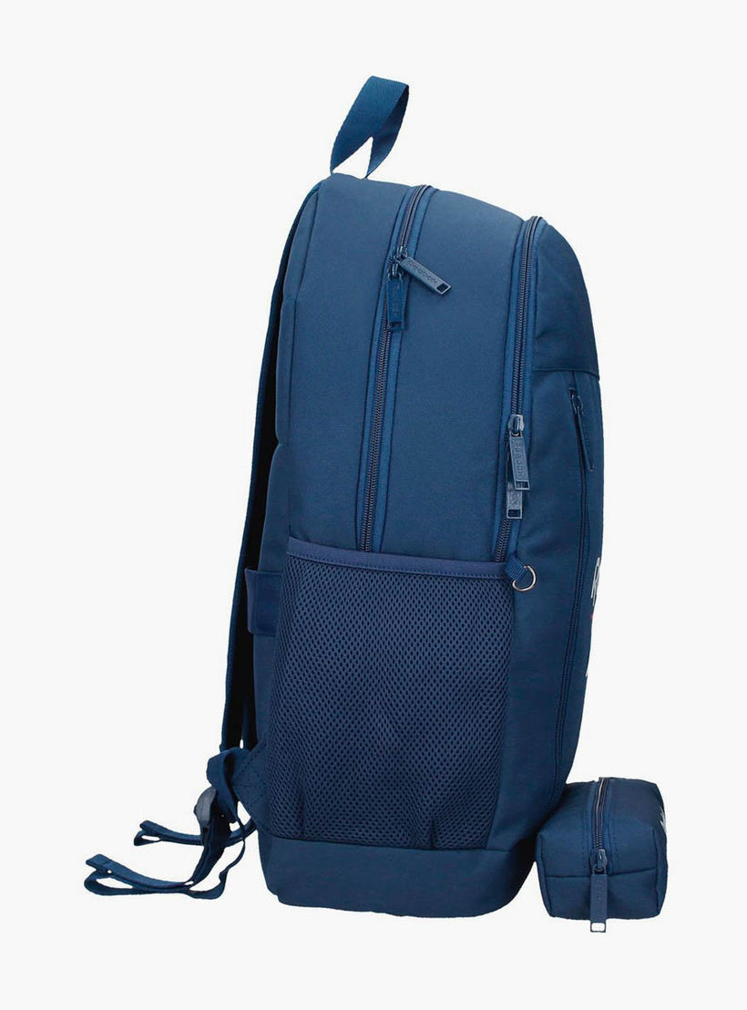 Reebok Logo Print School Backpack with Zip Closure and Pencil Pouch-school-bagsandbackpacks-backpacks-image-2
