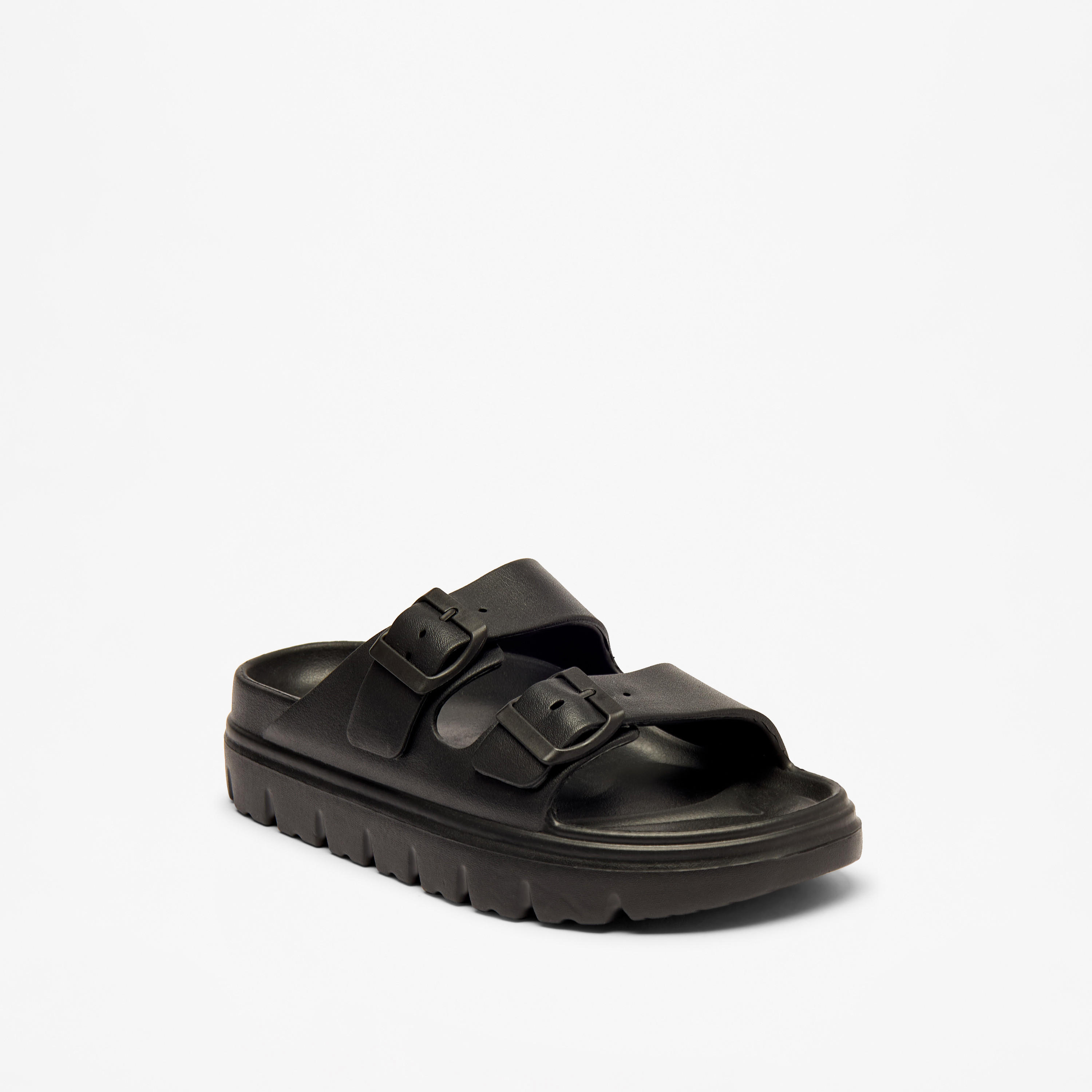 Celeste Women's Solid Slip-On Sandals with Buckle Accent-women-shoes-flats-sandals-image-2