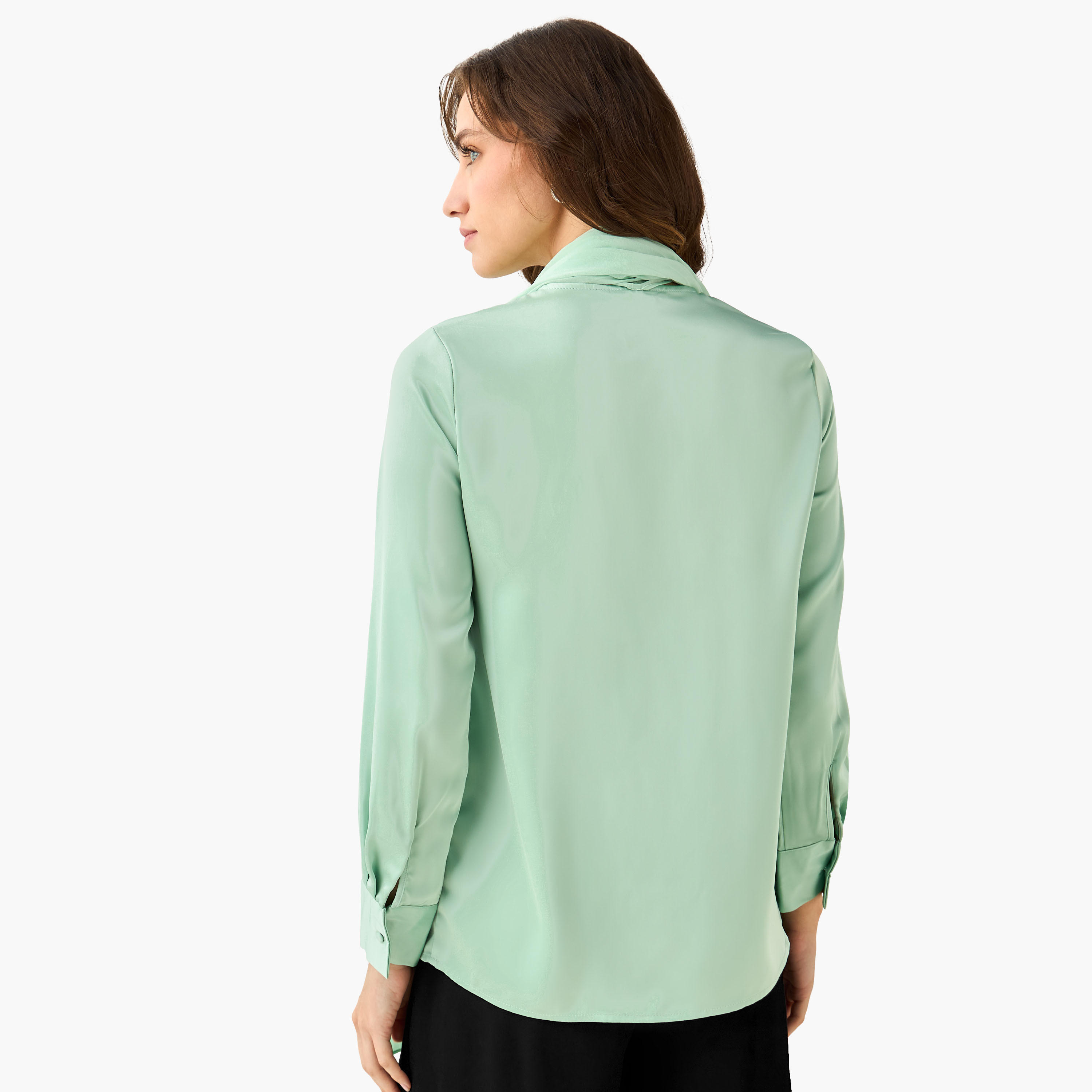 قميص بقصة عادية ووشاح مرفق-women-clothing-shirtsandblouses-shirts-image-6