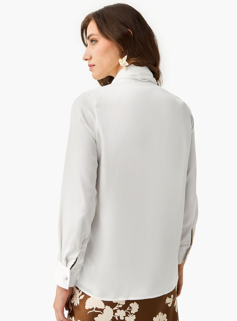 قميص بقصة عادية ووشاح مرفق-women-clothing-shirtsandblouses-shirts-image-4