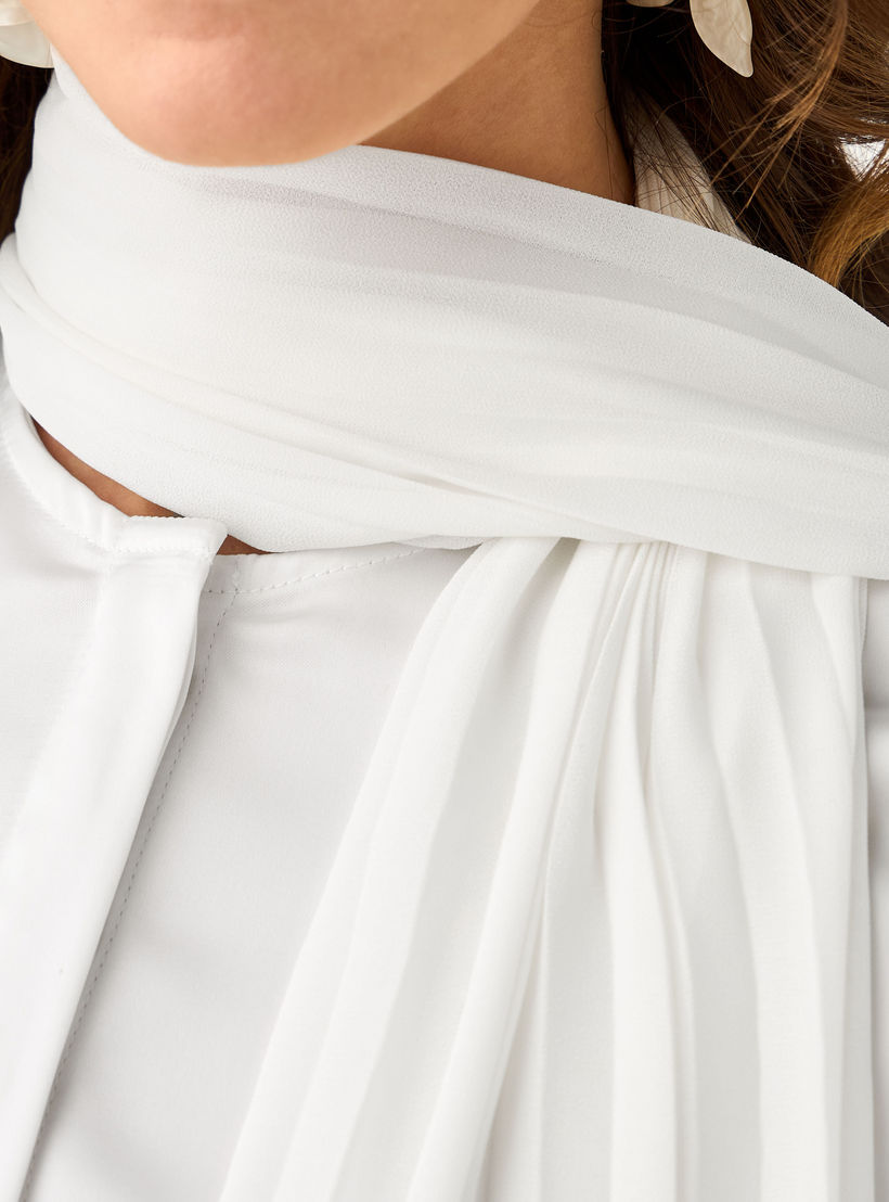 قميص بقصة عادية ووشاح مرفق-women-clothing-shirtsandblouses-shirts-image-5