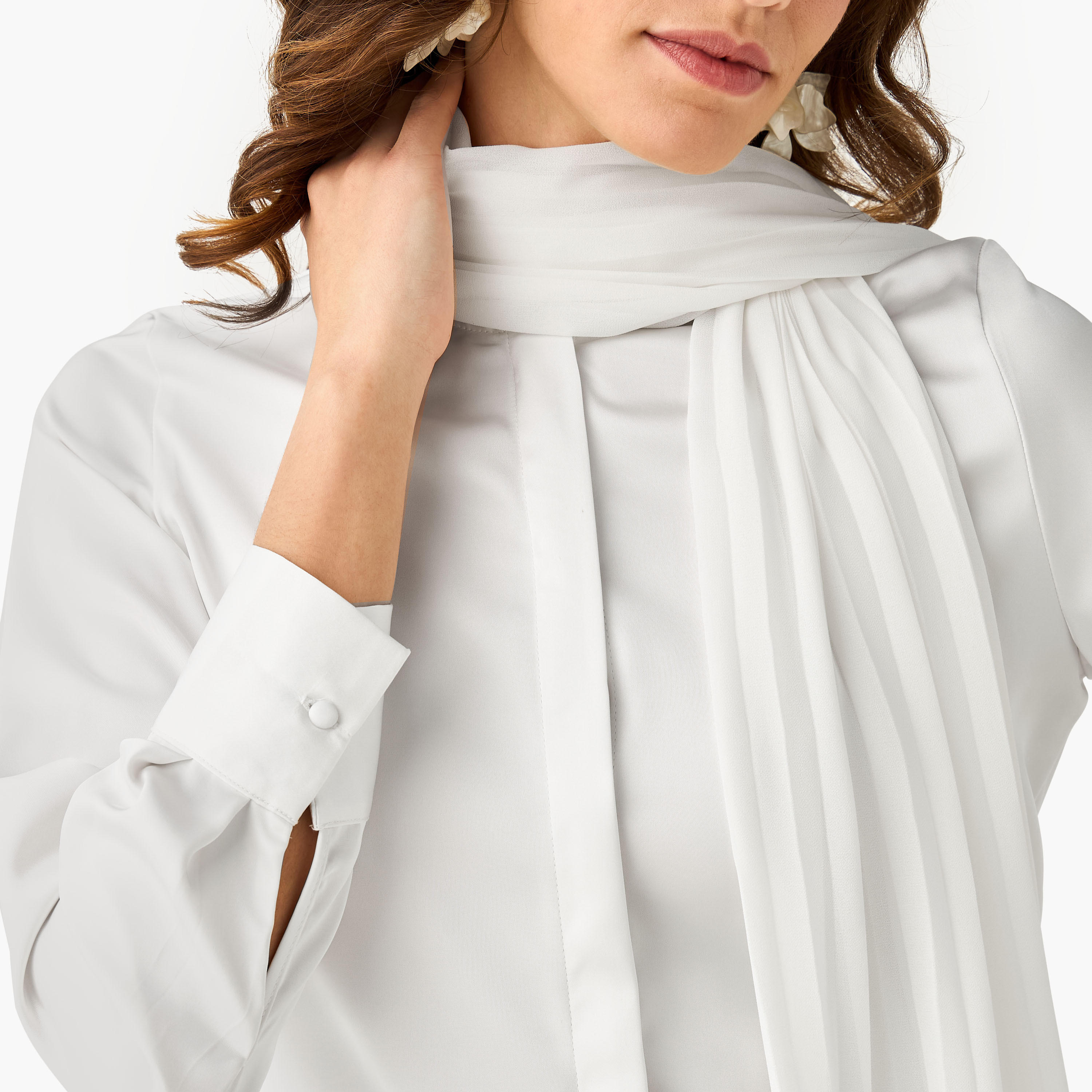 قميص بقصة عادية ووشاح مرفق-women-clothing-shirtsandblouses-shirts-image-6