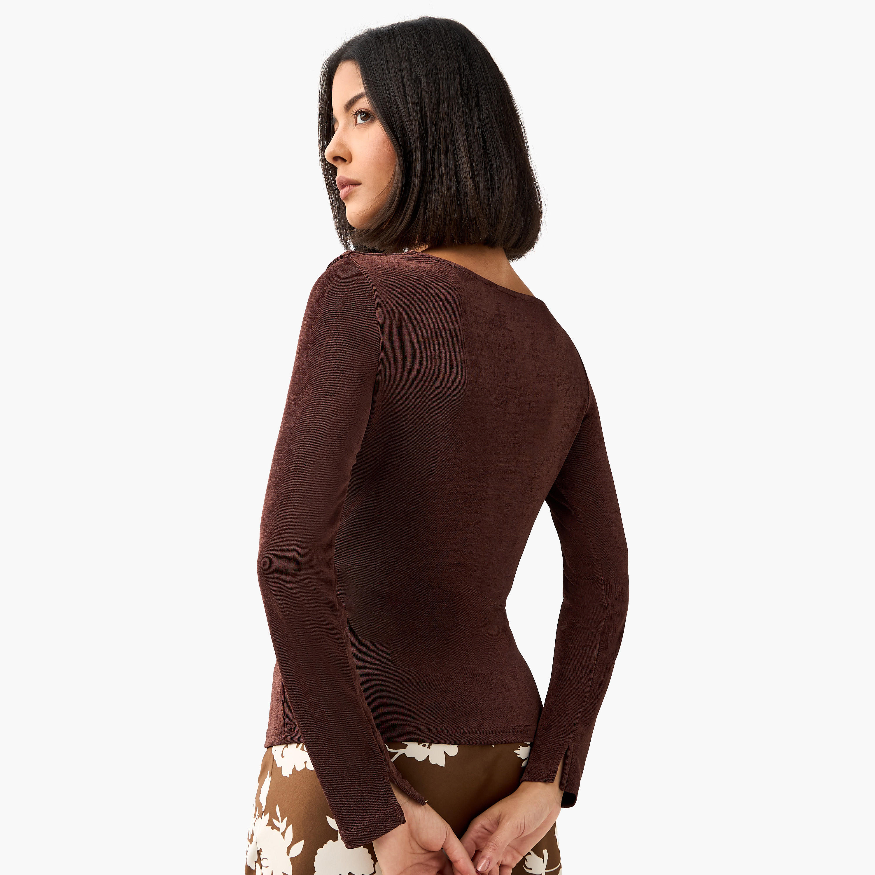 بلوزة محبوكة بحافة ميتاليك من سلينكي-women-clothing-shirtsandblouses-blouses-image-4